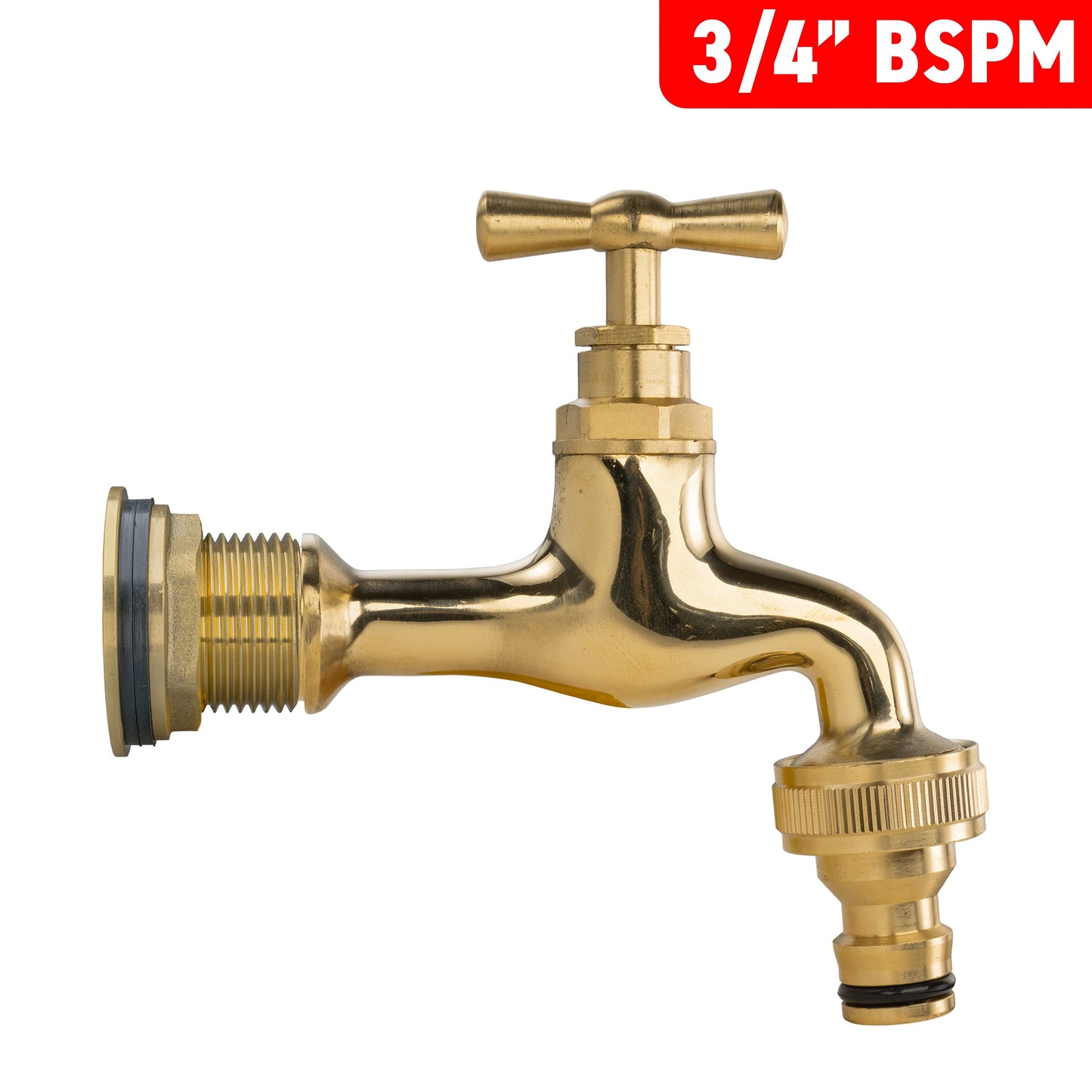 AP Supplies Water Butt Brass Kit 3/4" with Quick Connect Polished Brass Tap and Drill Bit