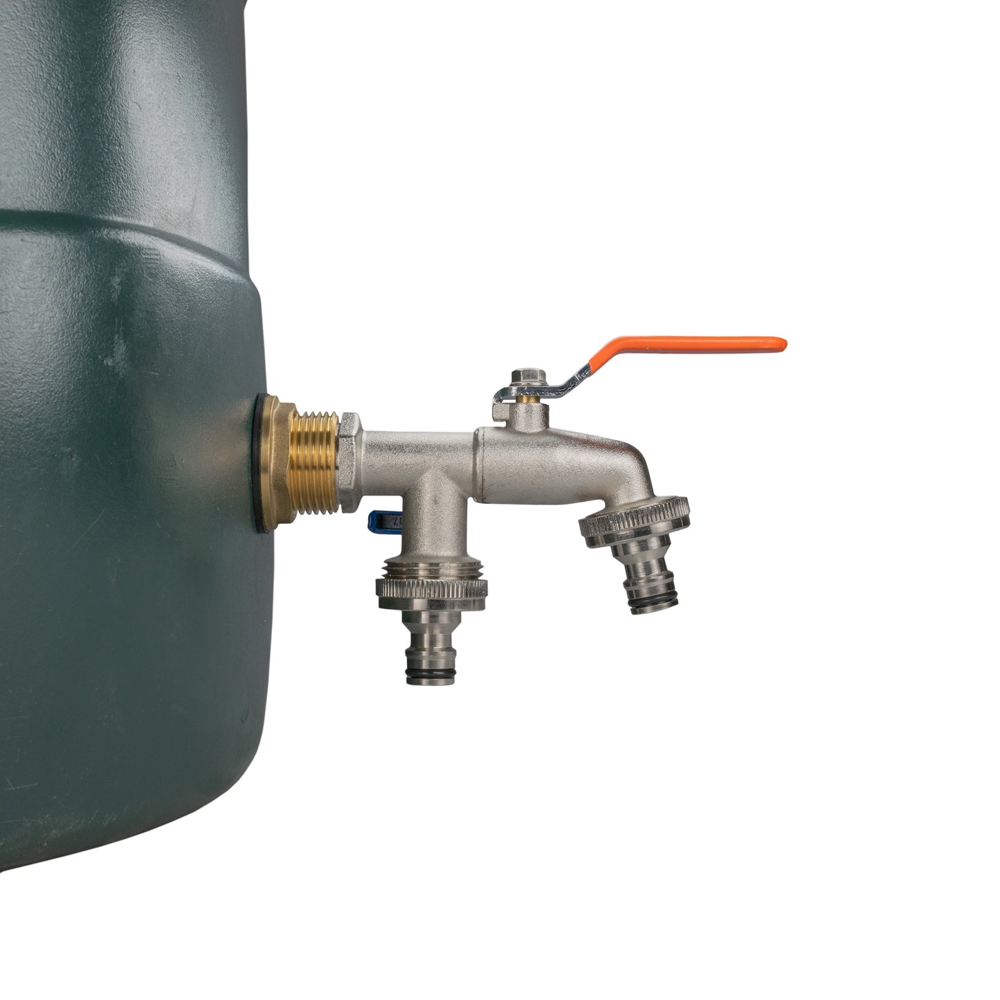 Water Butt Brass Kit 3/4in with Double Quick Connect Tap for Brass Water Fitting