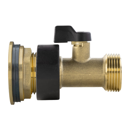 Water Butt Brass Kit 3/4in with Brass Valve Hose Connector Set Hose Pipe Fitting