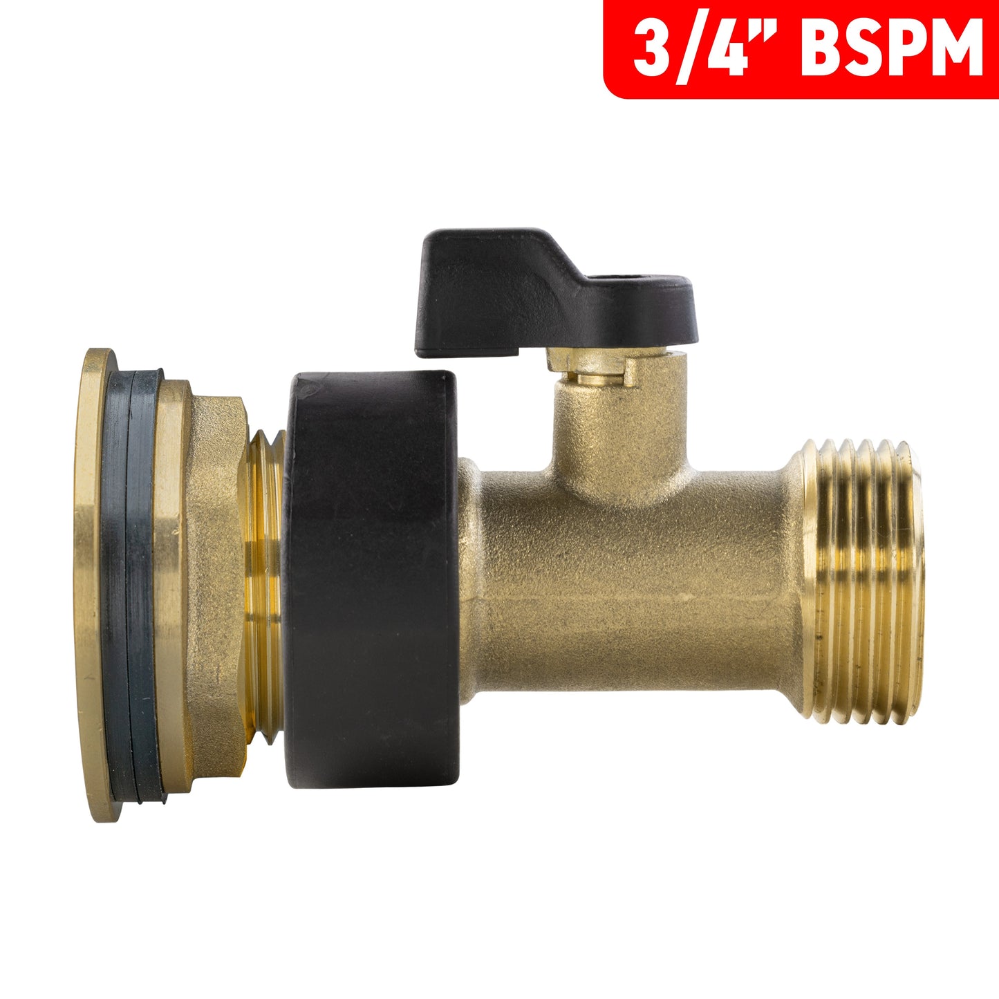 Water Butt Brass Kit 3/4in with Brass Valve Hose Connector Set Hose Pipe Fitting