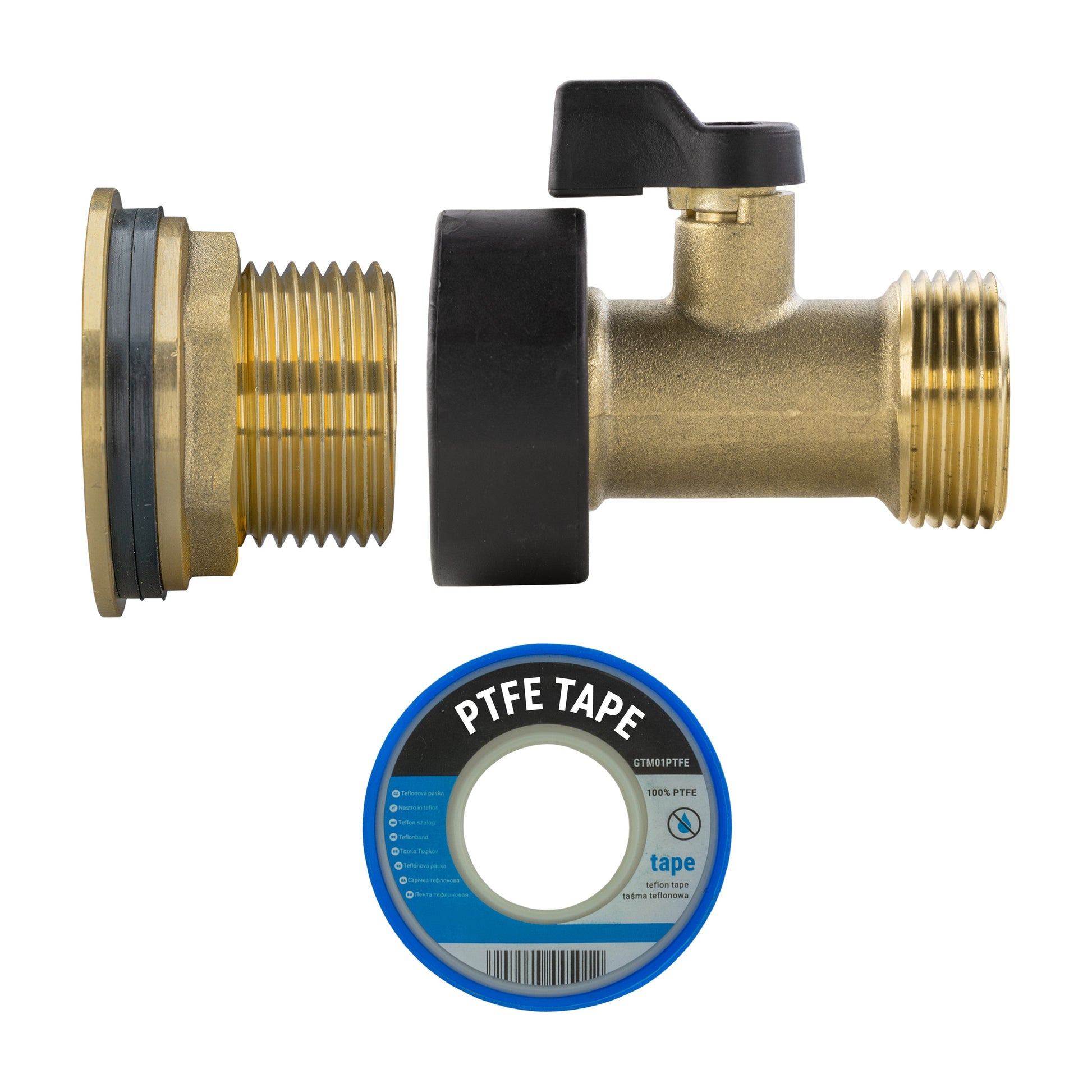 AP Supplies Water Butt Brass Kit 3/4" with Brass Valve and Drill Bit