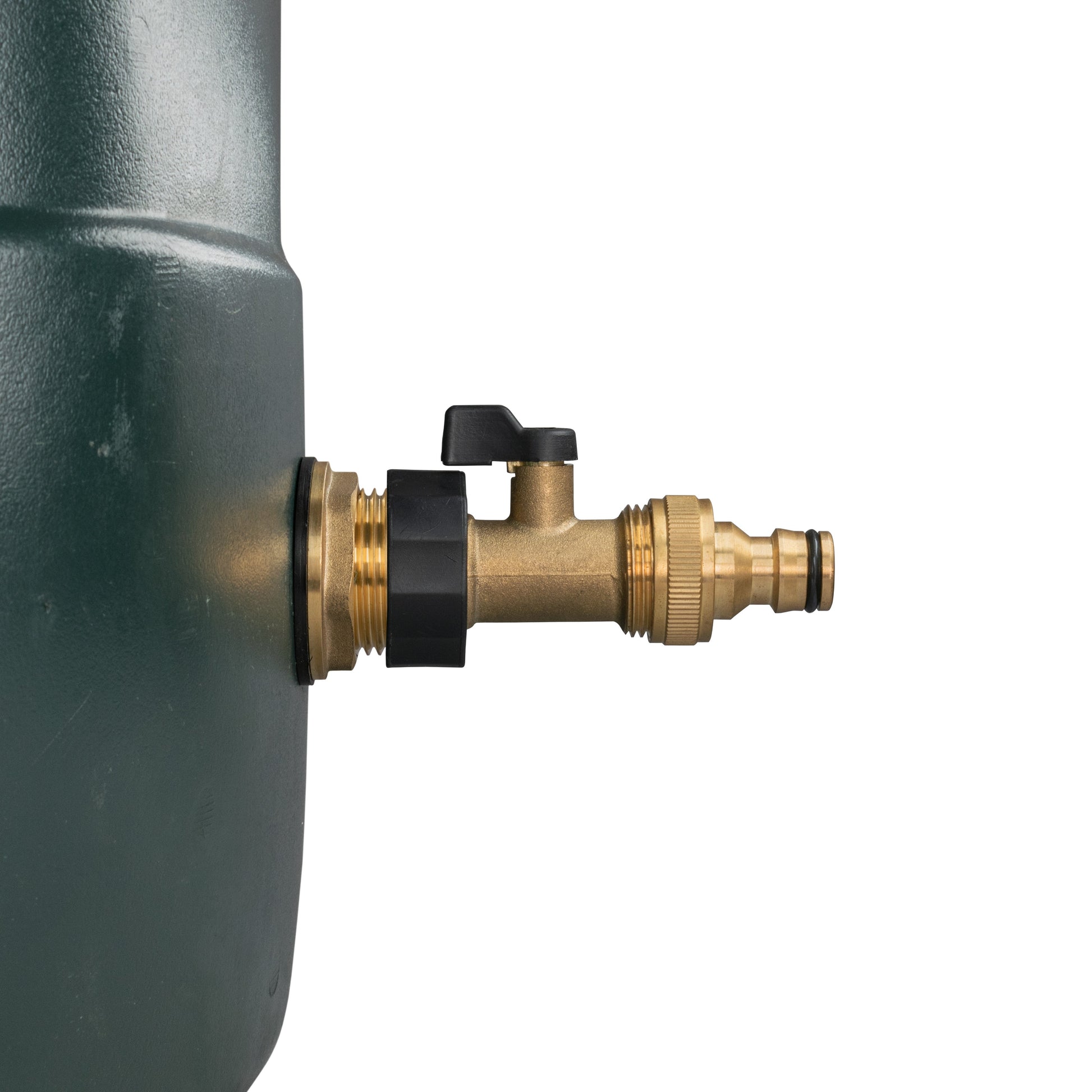 AP Supplies Water Butt Brass Kit 3/4" with Brass Valve + Quick Connect and Drill Bit