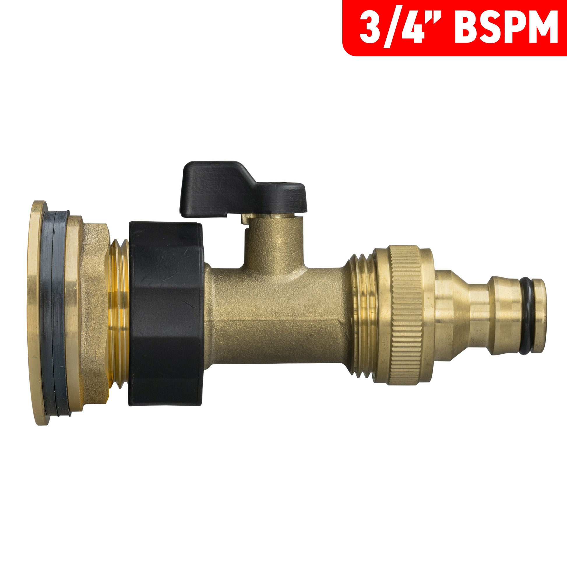 AP Supplies Water Butt Brass Kit 3/4" with Brass Valve + Quick Connect and Drill Bit