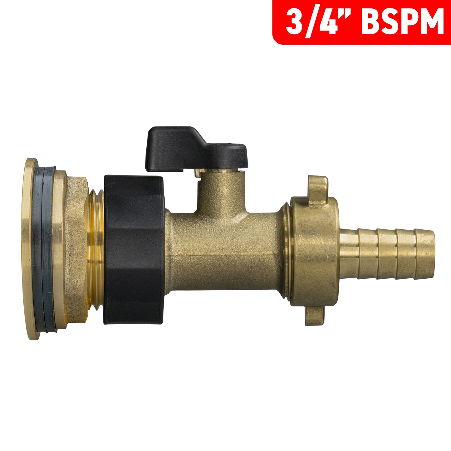 AP Supplies Water Butt Brass Kit 3/4" with Brass Valve + 13mm Barb and Drill Bit