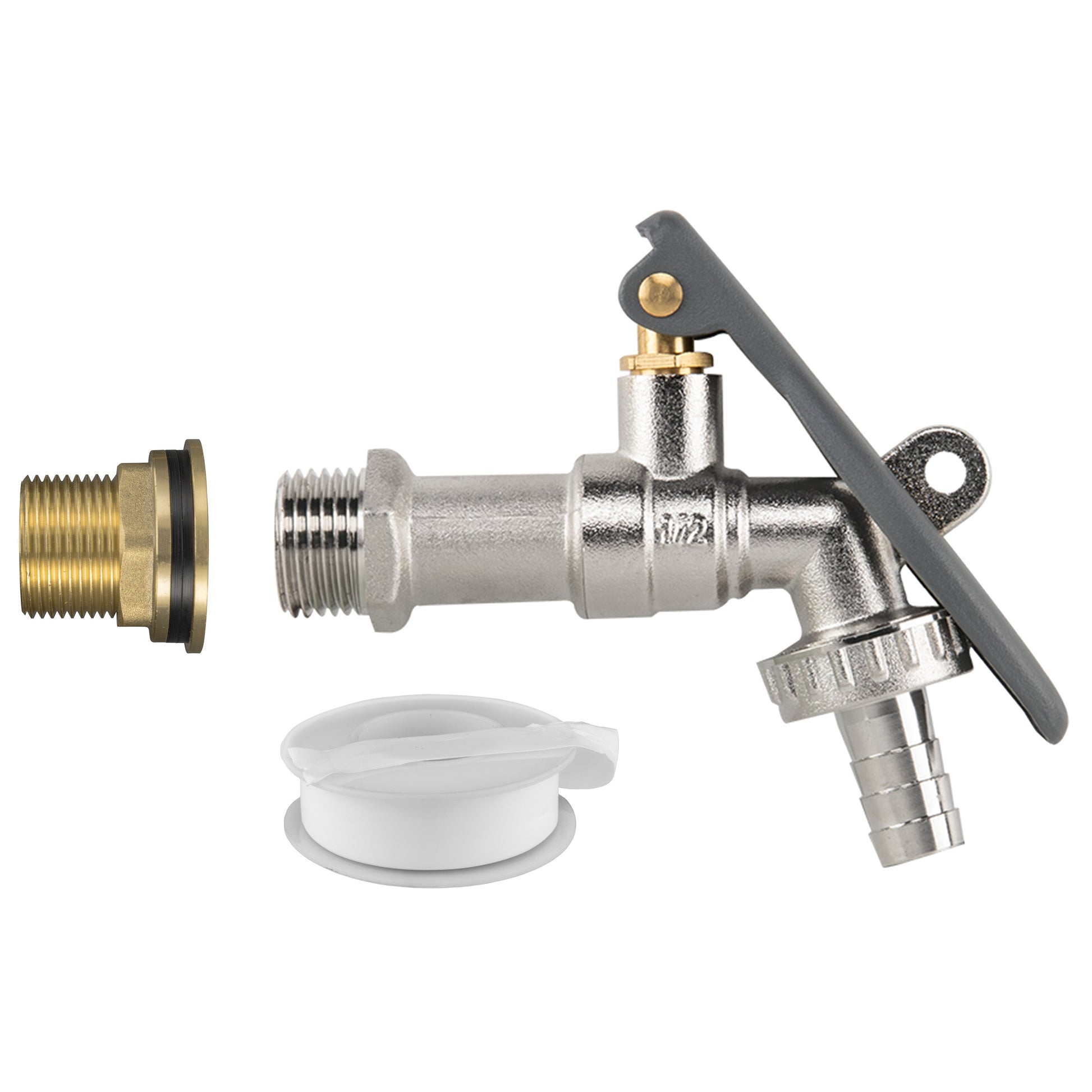 AP Supplies Water Butt Brass Kit 3/4" with Lever Tap Hose Barb and Lever Lock and Drill Bit