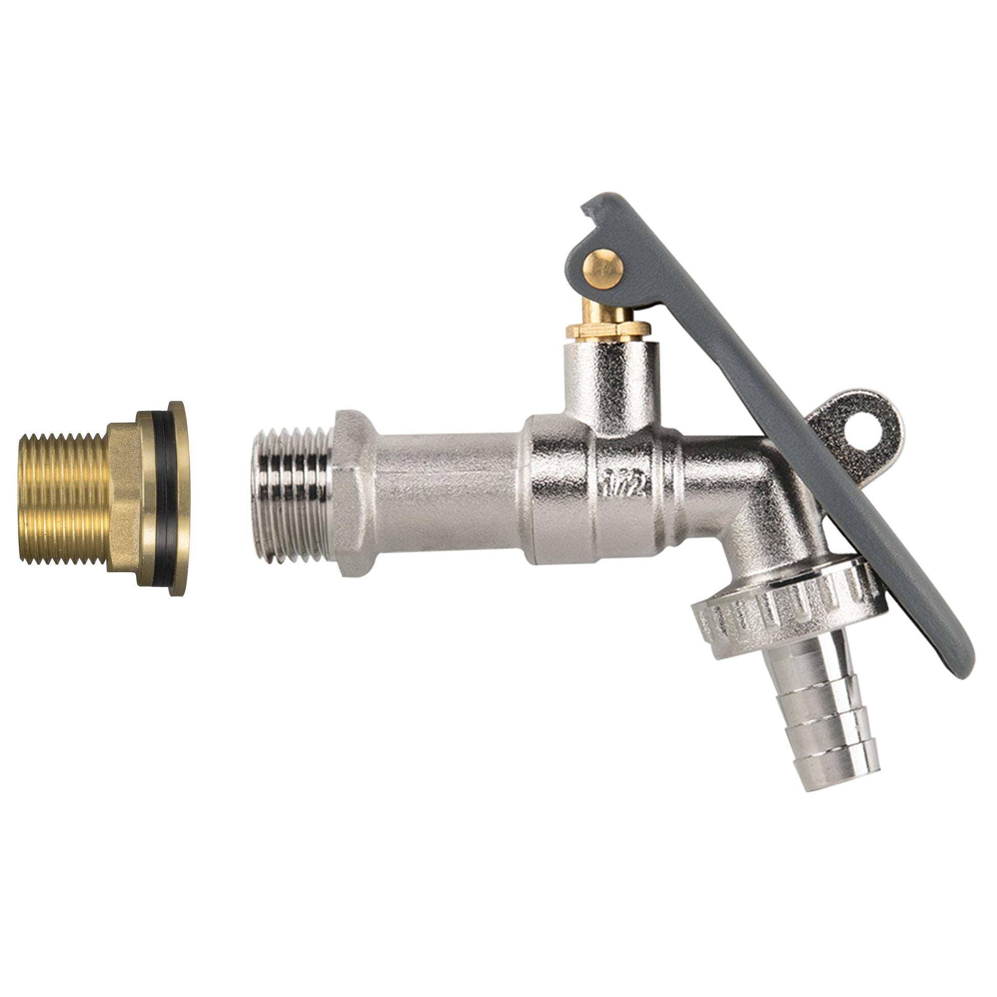 AP Supplies Water Butt Brass Kit 3/4" with Lever Tap Hose Barb and Lever Lock and Drill Bit