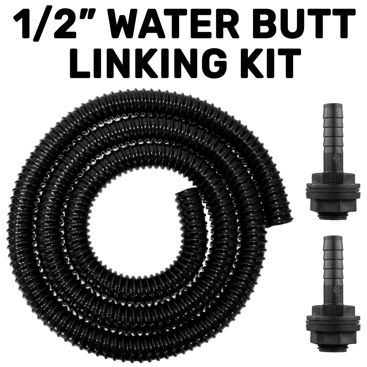 AP Supplies 1/2" Water Butt Linking Kit and Drill Bit - 2m set