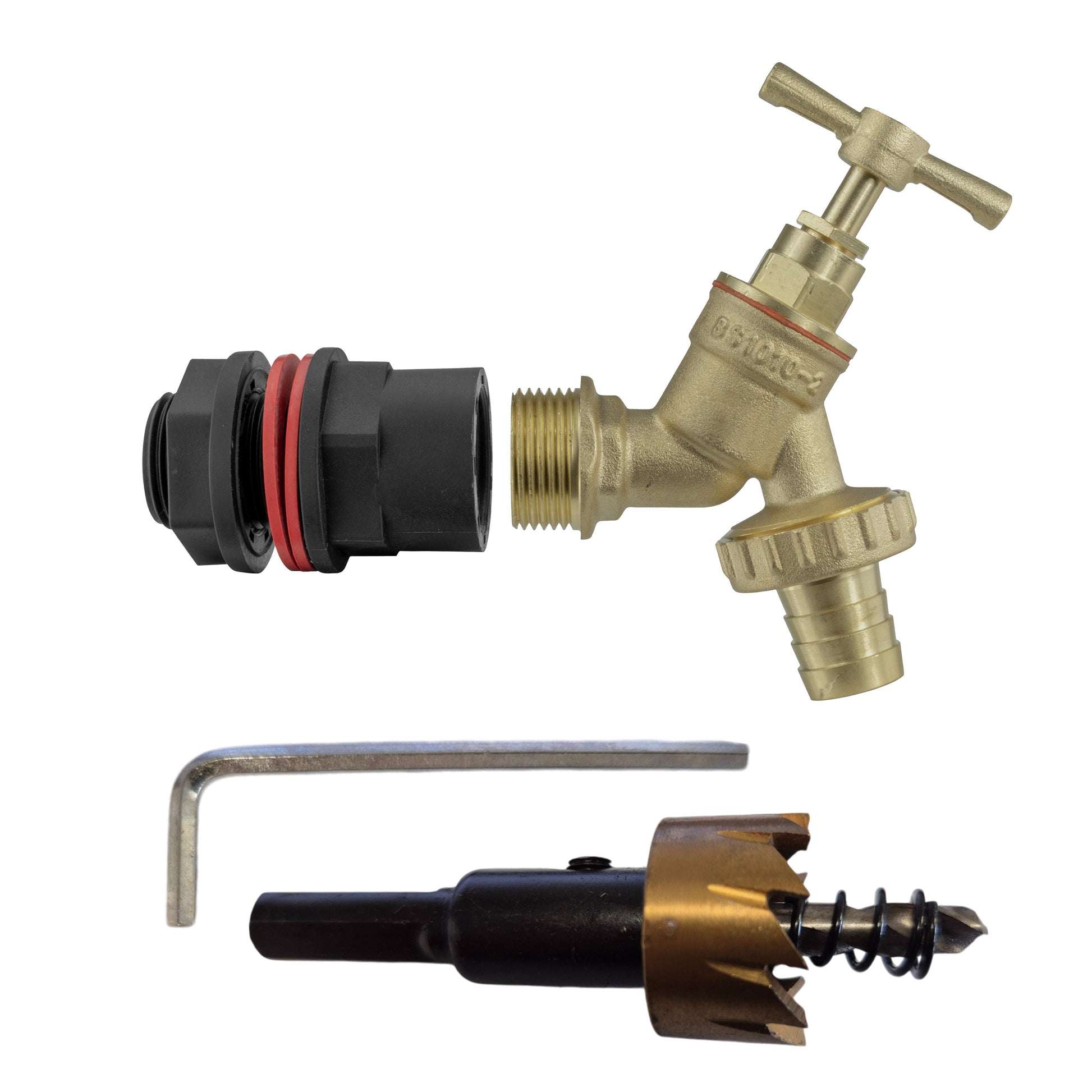 AP Supplies Water Butts Kit 1/2" with Brass Tap and Drill Bit