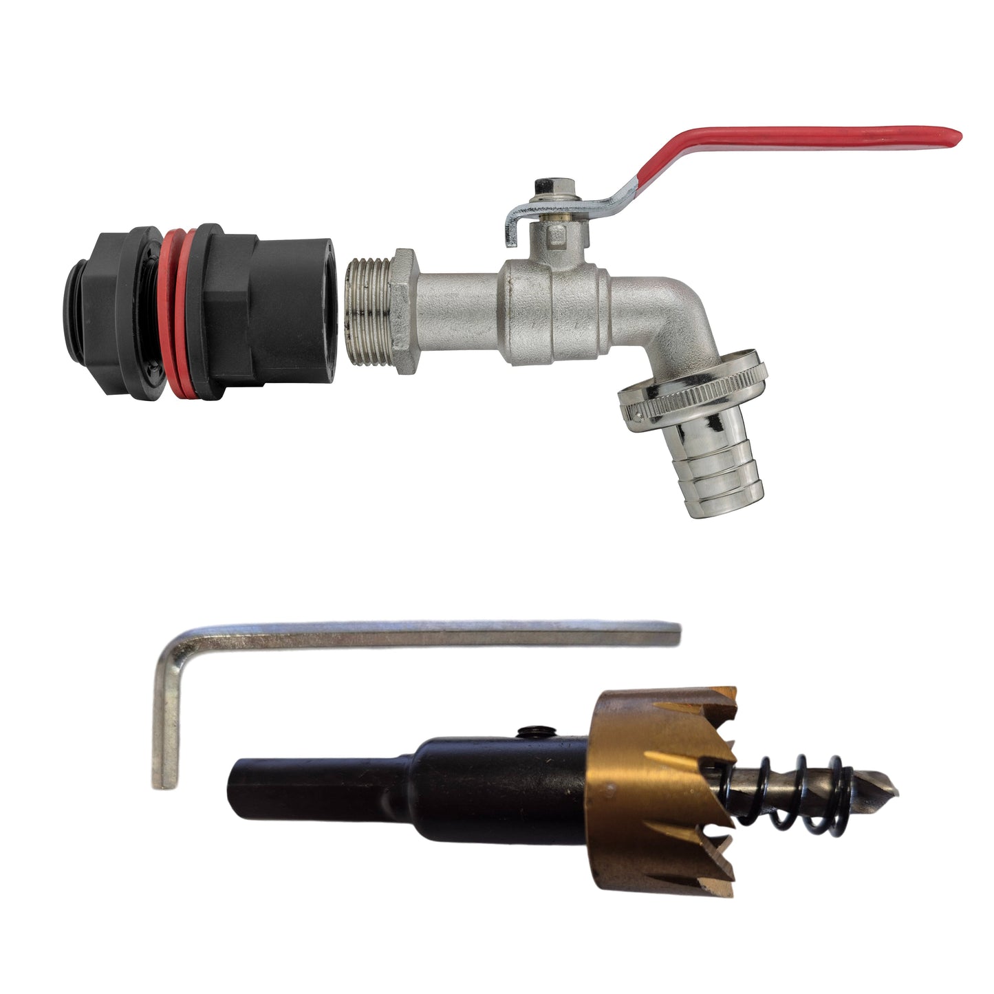 AP Supplies Water Butts Kit 1/2" With Lever Tap and Drill Bit