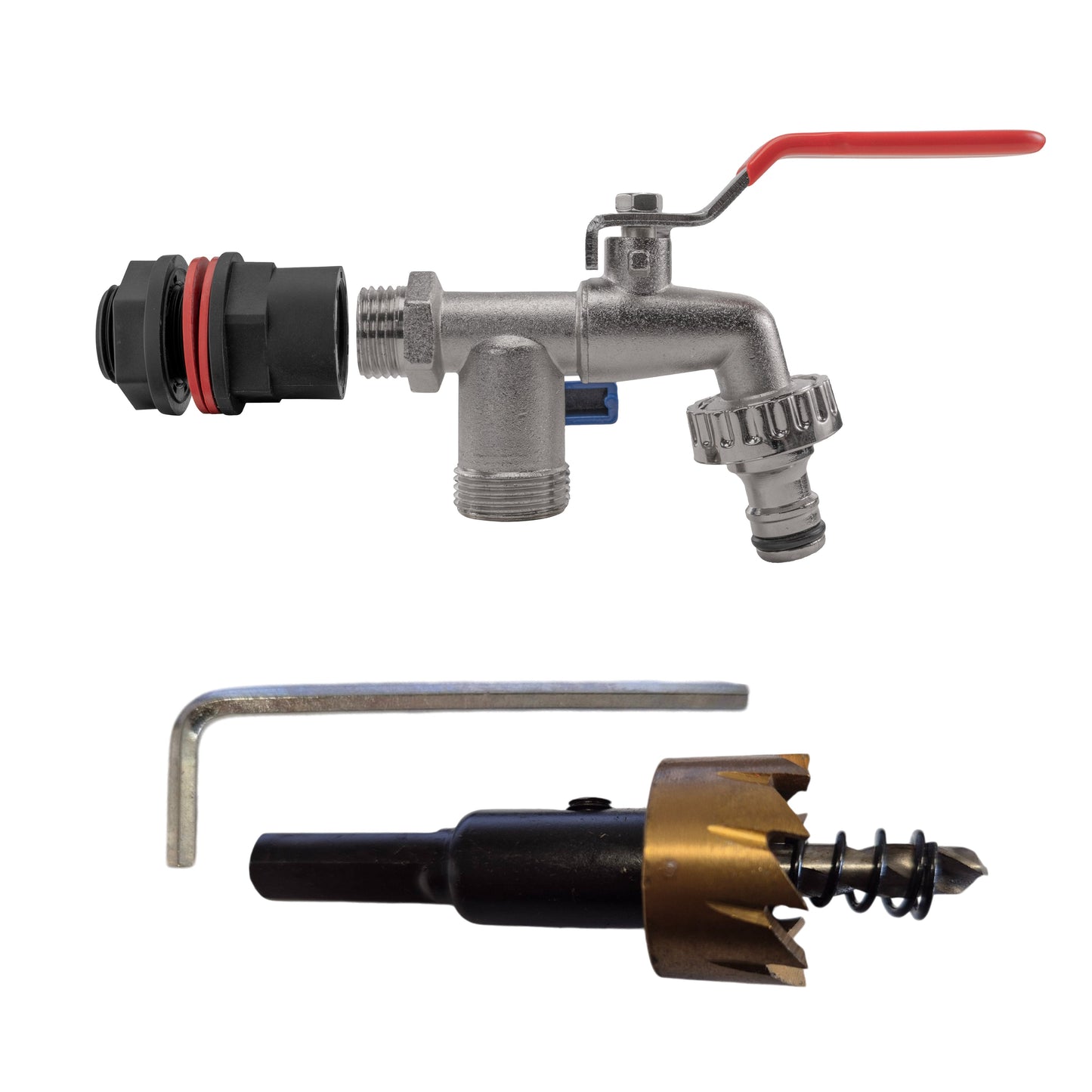 AP Supplies Water Butts Kit 1/2" With Double Tap and Drill Bit