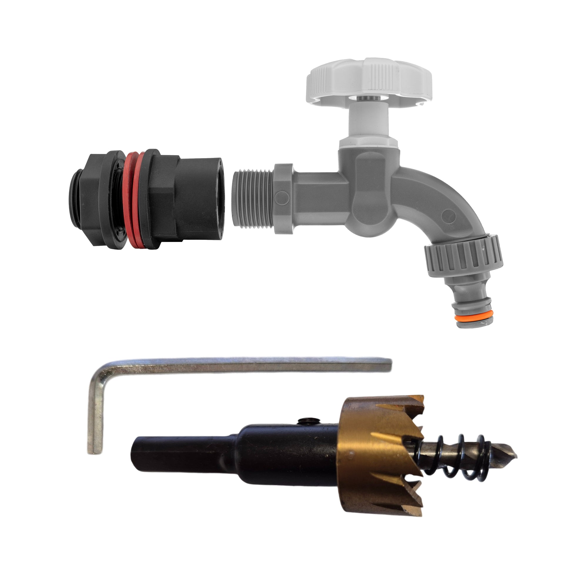 AP Supplies Water Butts Kit 1/2" With PP WL Tap and Drill Bit