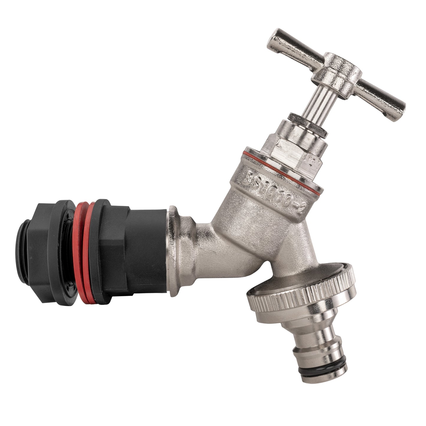Water Butt Kit 1/2in with Nickel Plated Quick Connect Tap for Hose Connector Set