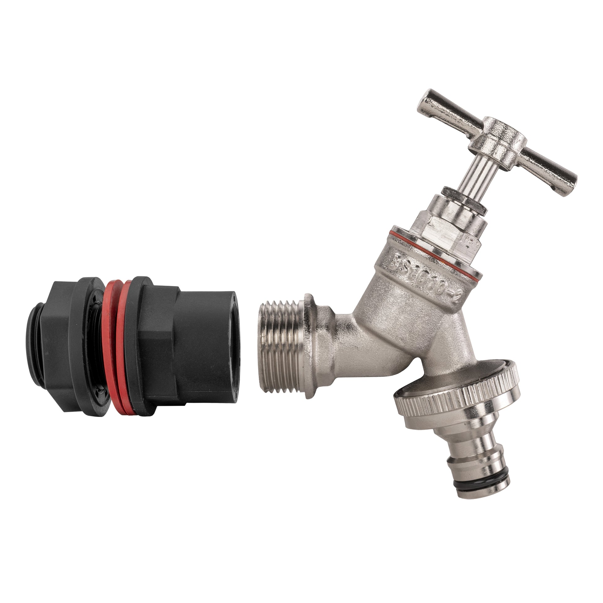 AP Supplies Water Butt Kit 1/2" with Nickel Plated Quick Connect Tap and Drill Bit