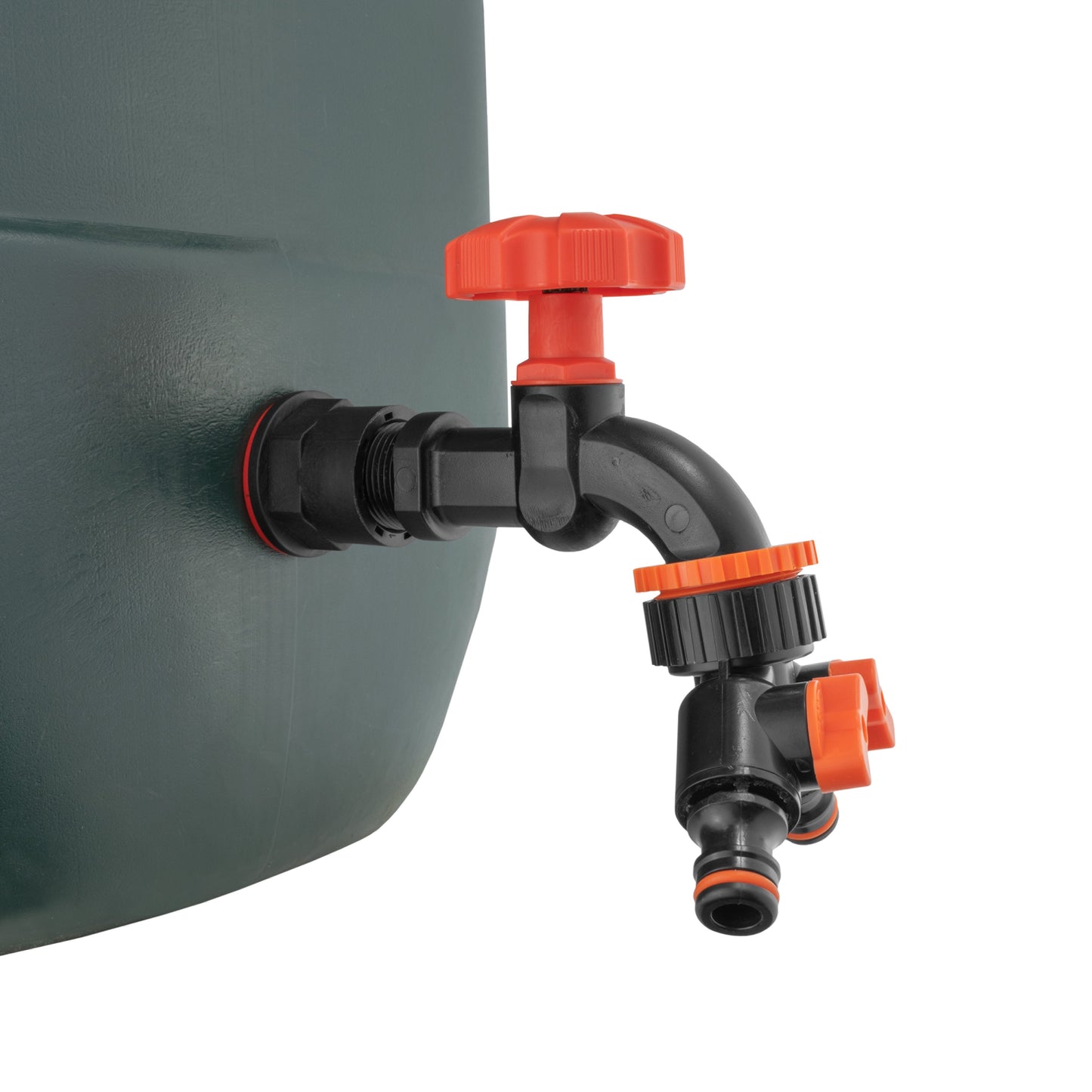 AP Supplies Water Butt Kit 1/2" with Black Dial Tap + Two-Way Splitter and Drill Bit