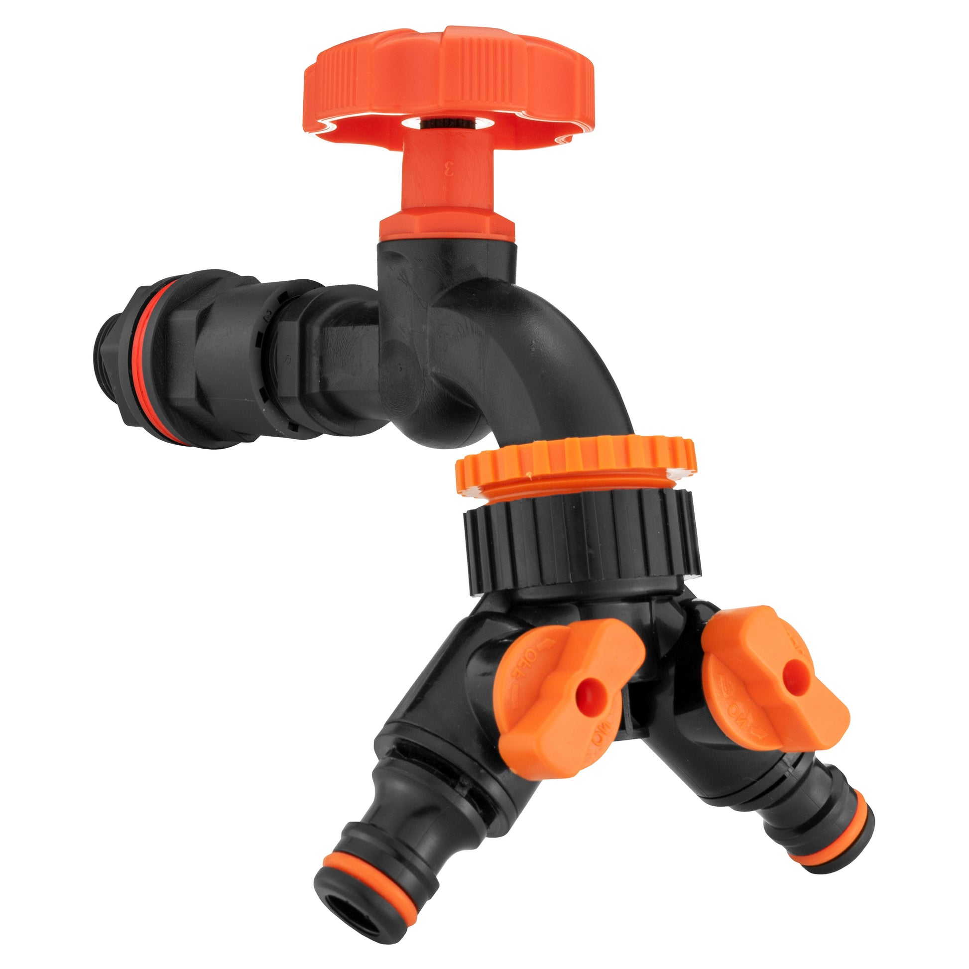 AP Supplies Water Butt Kit 1/2" with Black Dial Tap + Two-Way Splitter and Drill Bit
