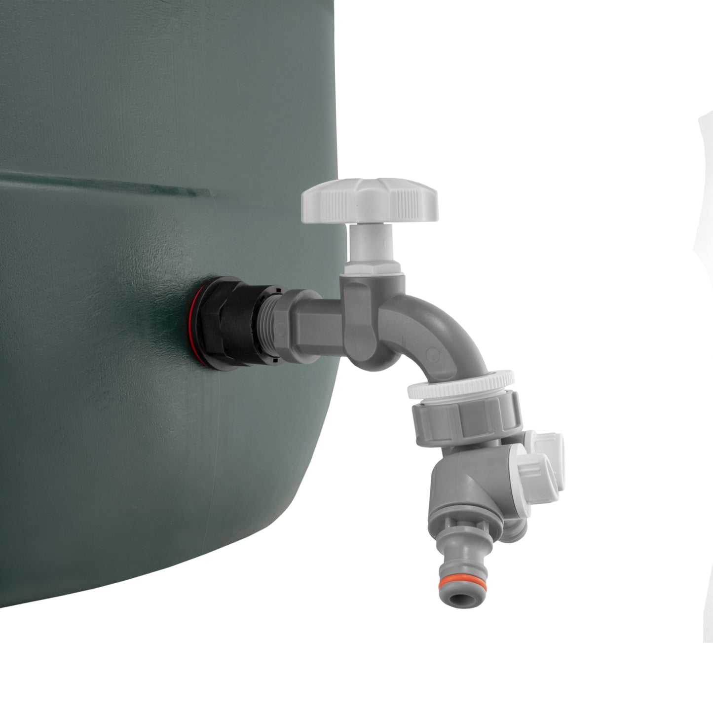 AP Supplies Water Butt Kit 1/2" with Grey Dial Tap + Two-Way Splitter and Drill Bit