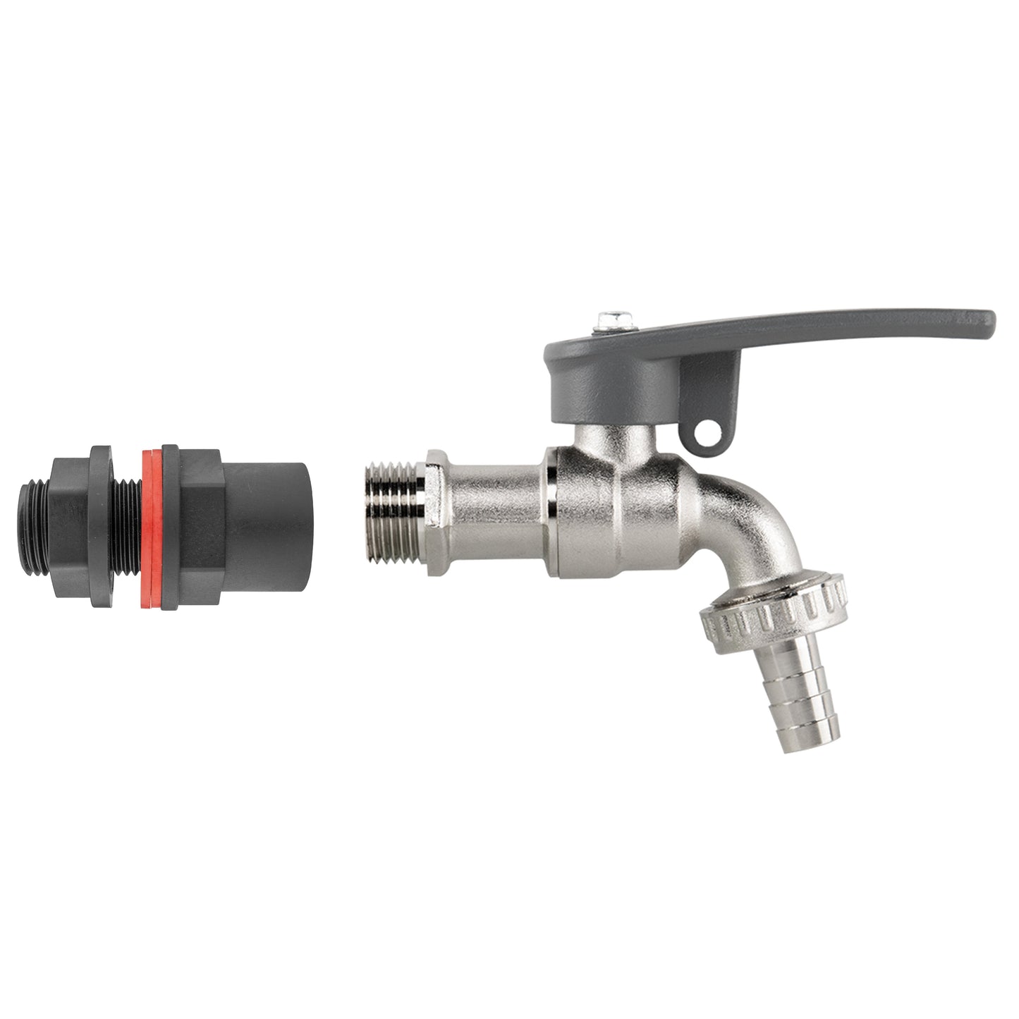 AP Supplies Water Butt Kit 1/2" with Lever Tap Hose Barb and Side Lock