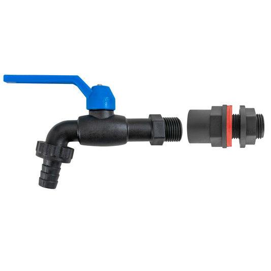AP Supplies Water Butt Kit 1/2" BSP with Nylon ½” Barb Tap