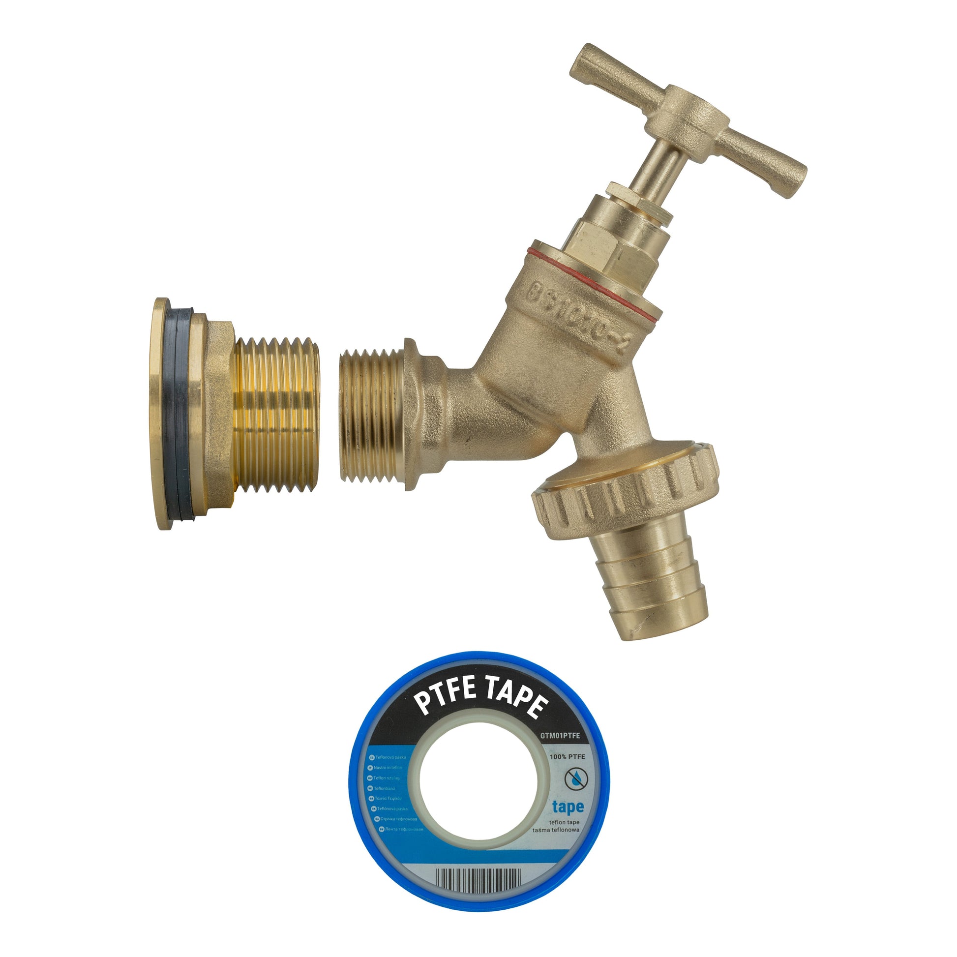 AP Supplies Water Butt Brass Kit 1" with Brass Barbed Tap and Drill Bit