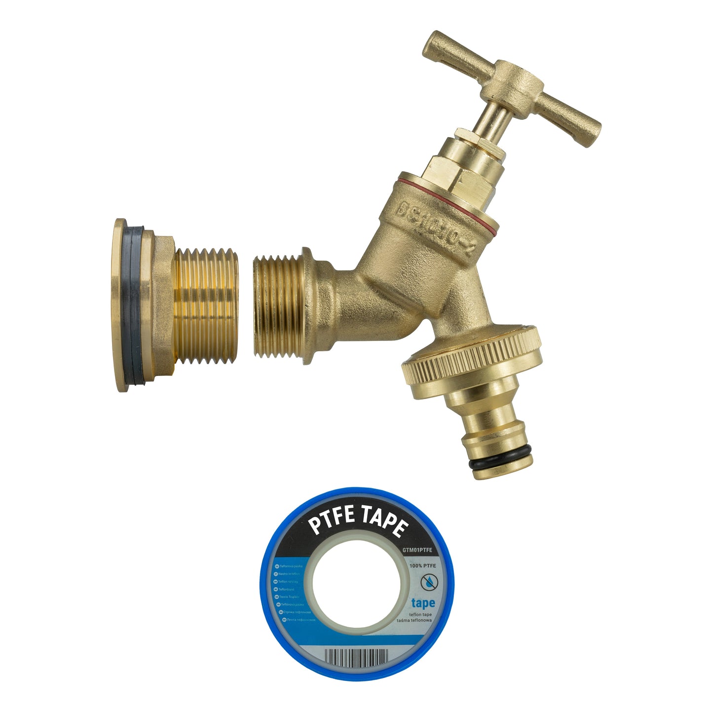 Water Butt Brass Kit 1in with Brass Quick Connect Tap Lawn Sprinkler Tap Adapter