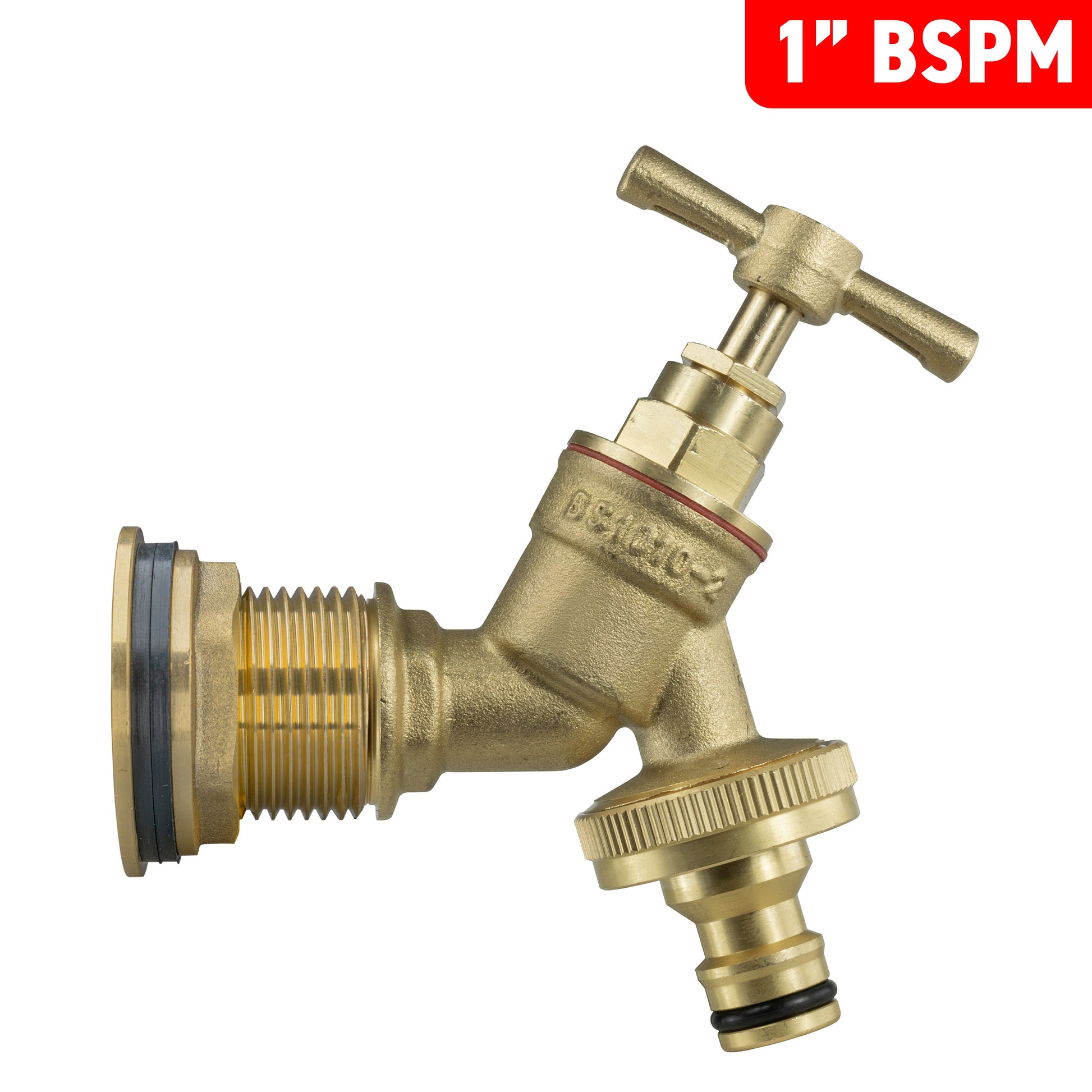 AP Supplies Water Butt Brass Kit 1" with Brass Quick Connect Tap and Drill Bit