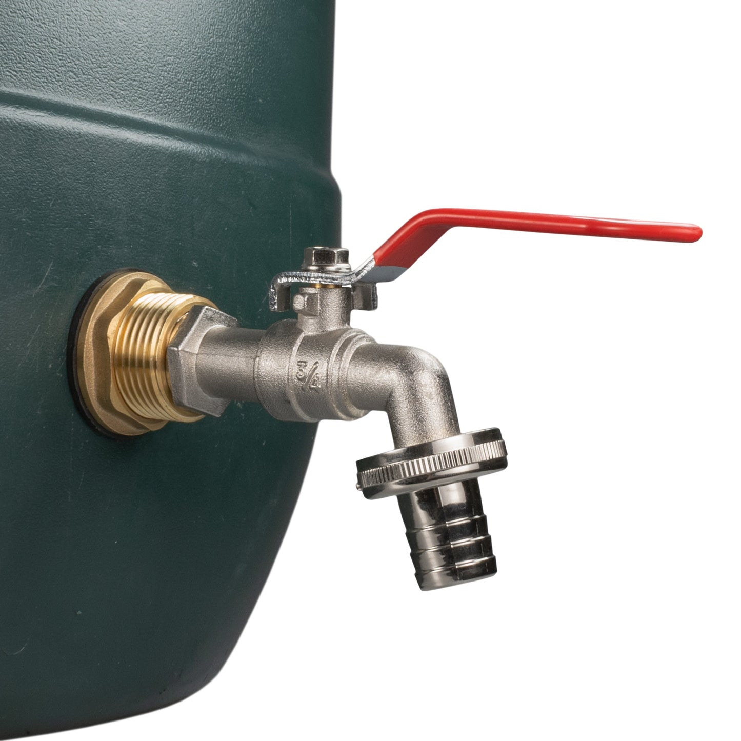 Water Butt Brass Kit 1in with Barbed Lever Tap Hose Pipe Fitting Water Connector