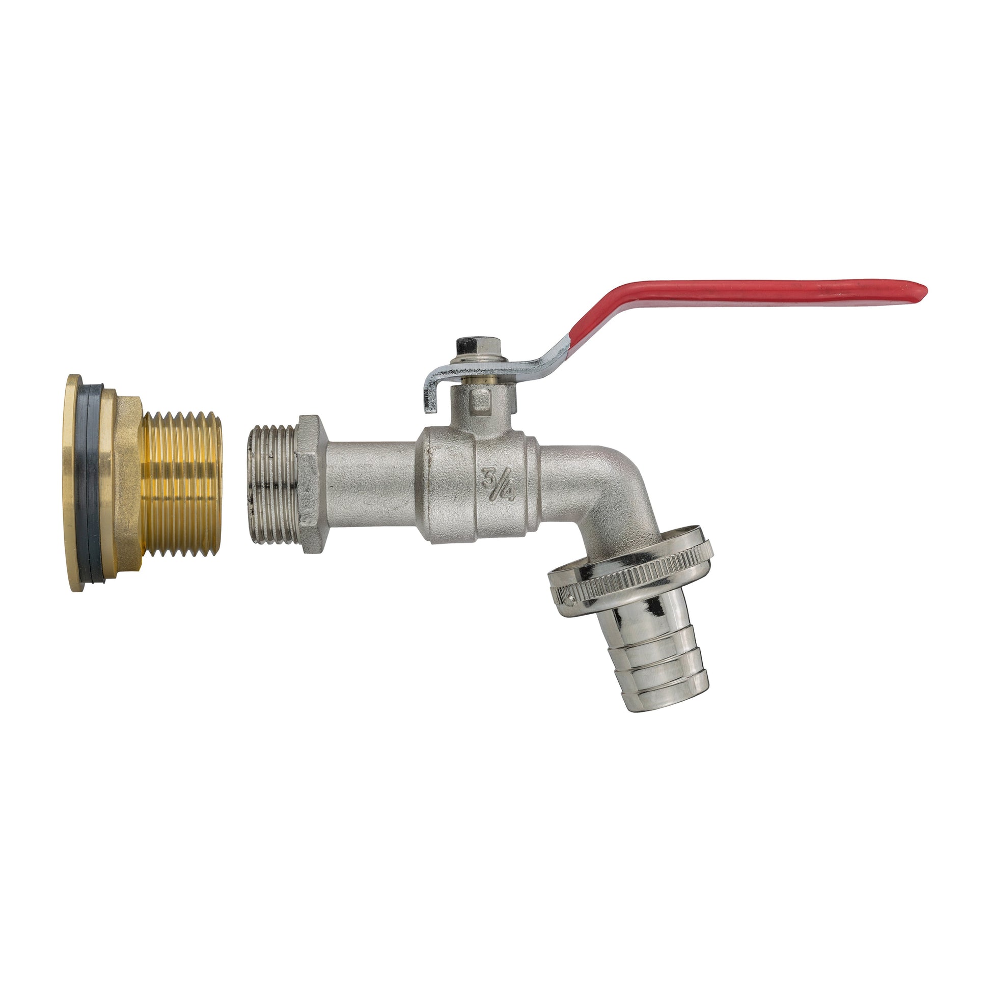 AP Supplies Water Butt Brass Kit 1" with Barbed Lever Tap and Drill Bit