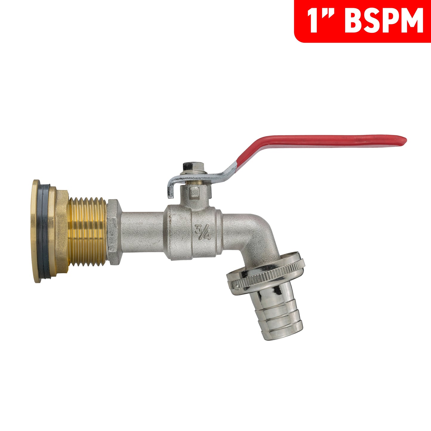 AP Supplies Water Butt Brass Kit 1" with Barbed Lever Tap and Drill Bit