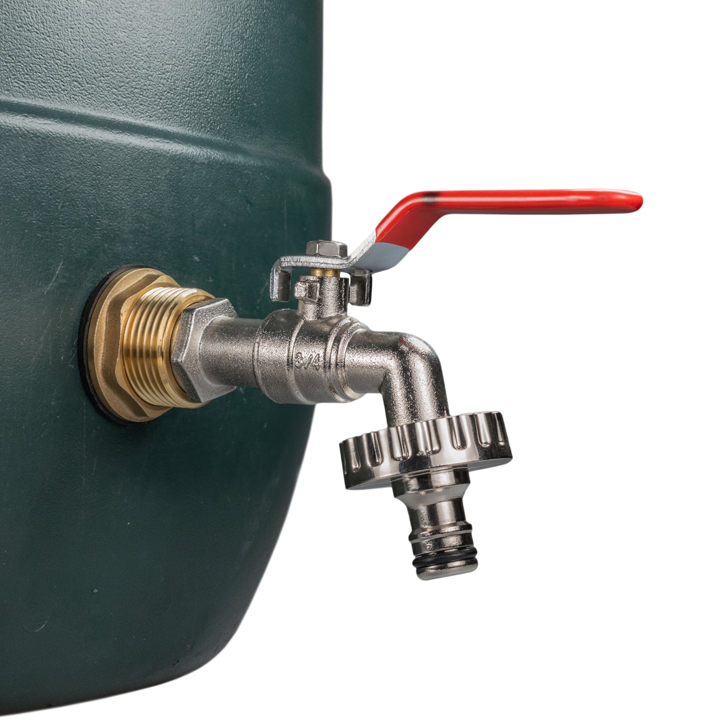 Water Butt Brass Kit 1in with Quick Connect Lever Tap for DIY Workshop Accessory