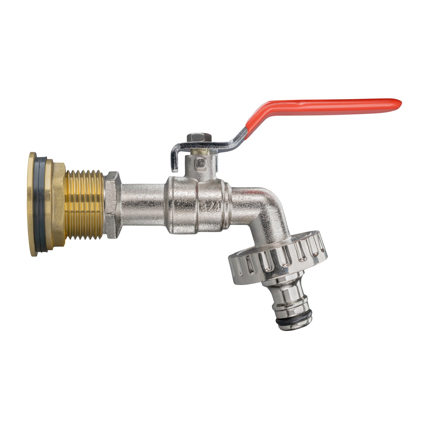 Water Butt Brass Kit 1in with Quick Connect Lever Tap for DIY Workshop Accessory