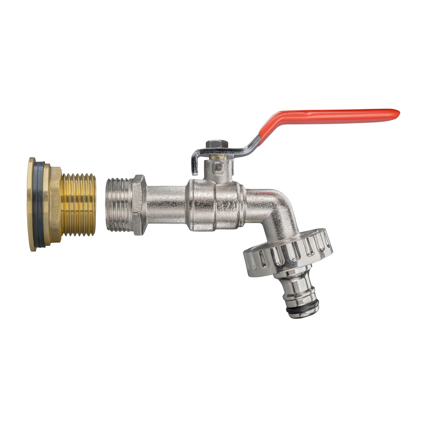 Water Butt Brass Kit 1in with Quick Connect Lever Tap for DIY Workshop Accessory