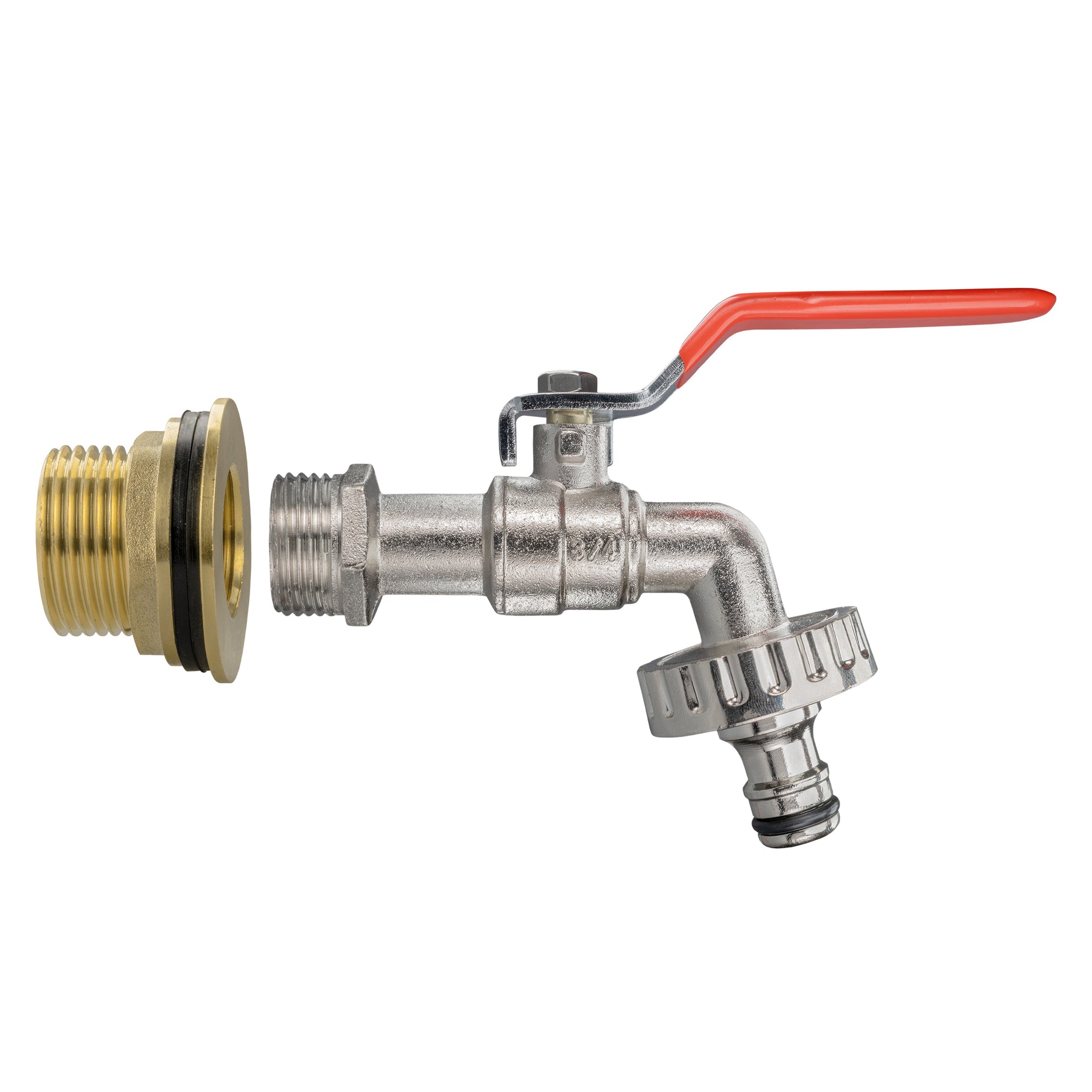 AP Supplies Water Butt Brass Kit 1" with Quick Connect Lever Tap and Drill Bit