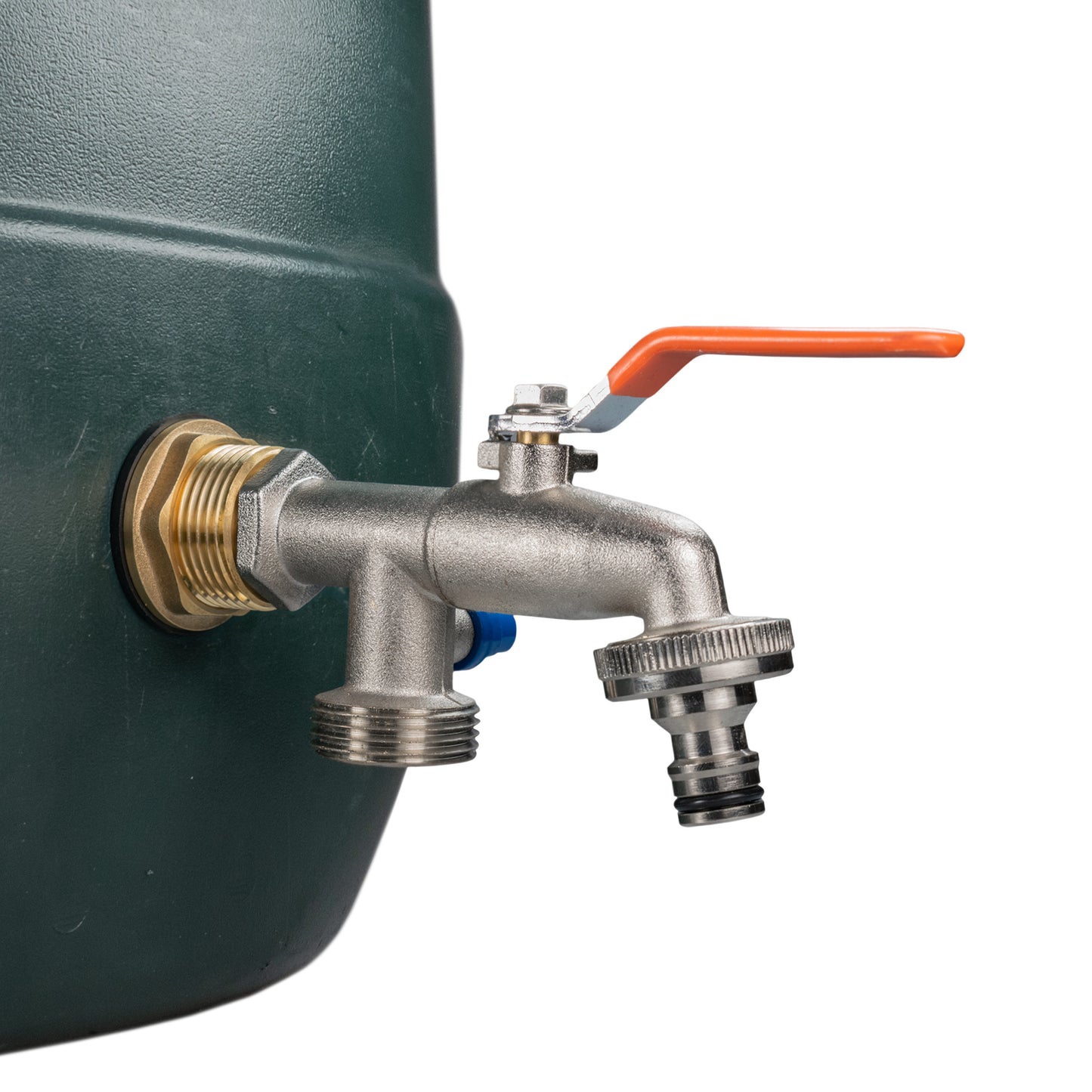 Water Butt Brass Kit 1in with Double Tap Outdoor Watering Kit Hose Connector Set