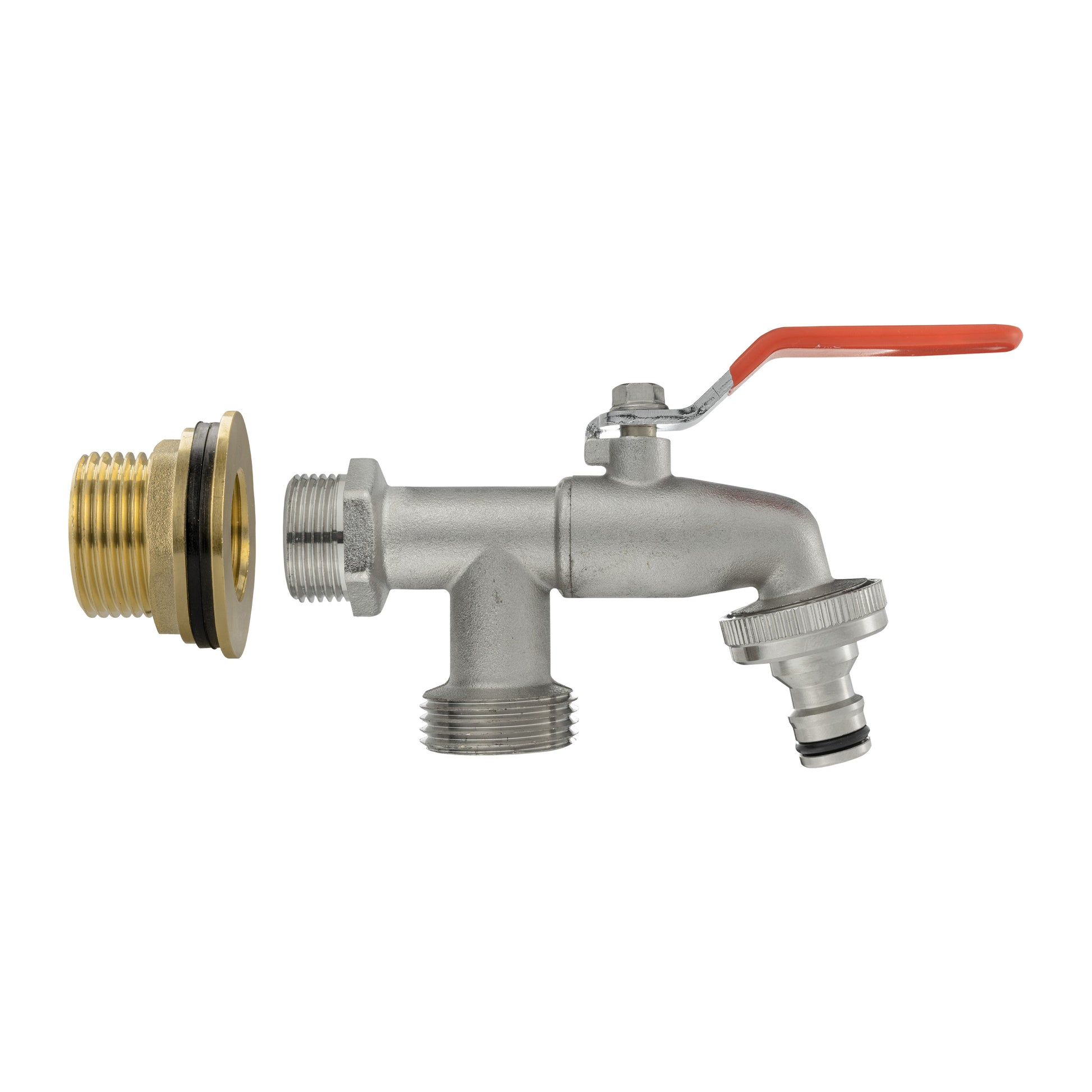 AP Supplies Water Butt Brass Kit 1" with Double Tap and Drill Bit