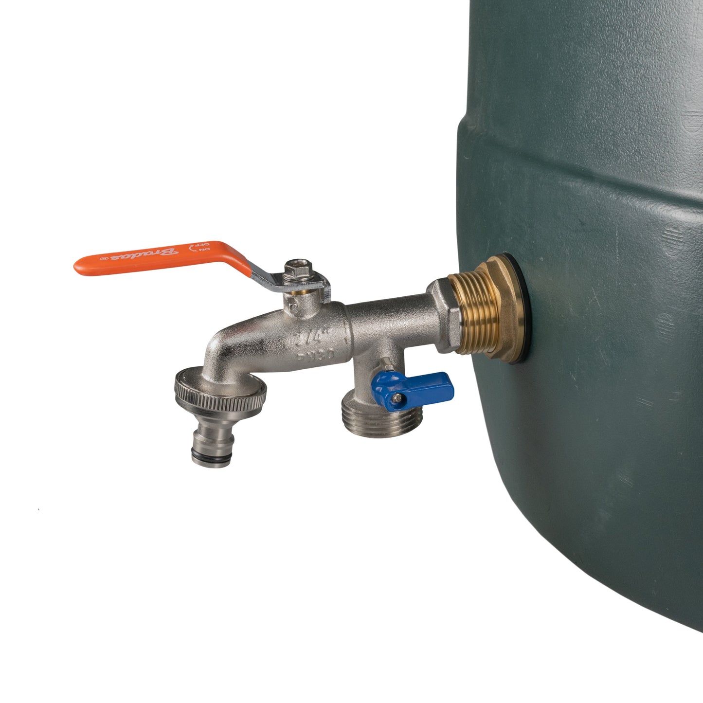 Water Butt Brass Kit 1in with Double Tap Outdoor Watering Kit Hose Connector Set