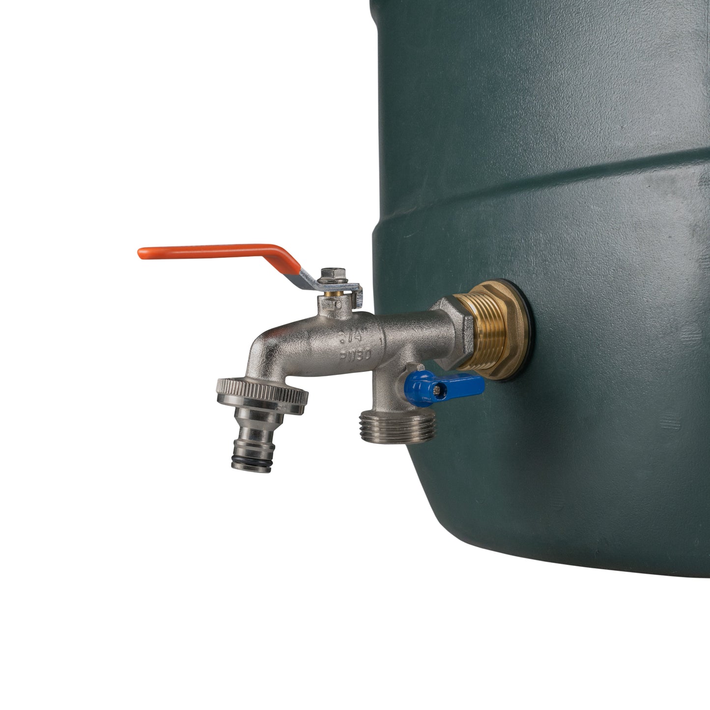 Water Butt Brass Kit 1in with Double Tap Outdoor Watering Kit Hose Connector Set