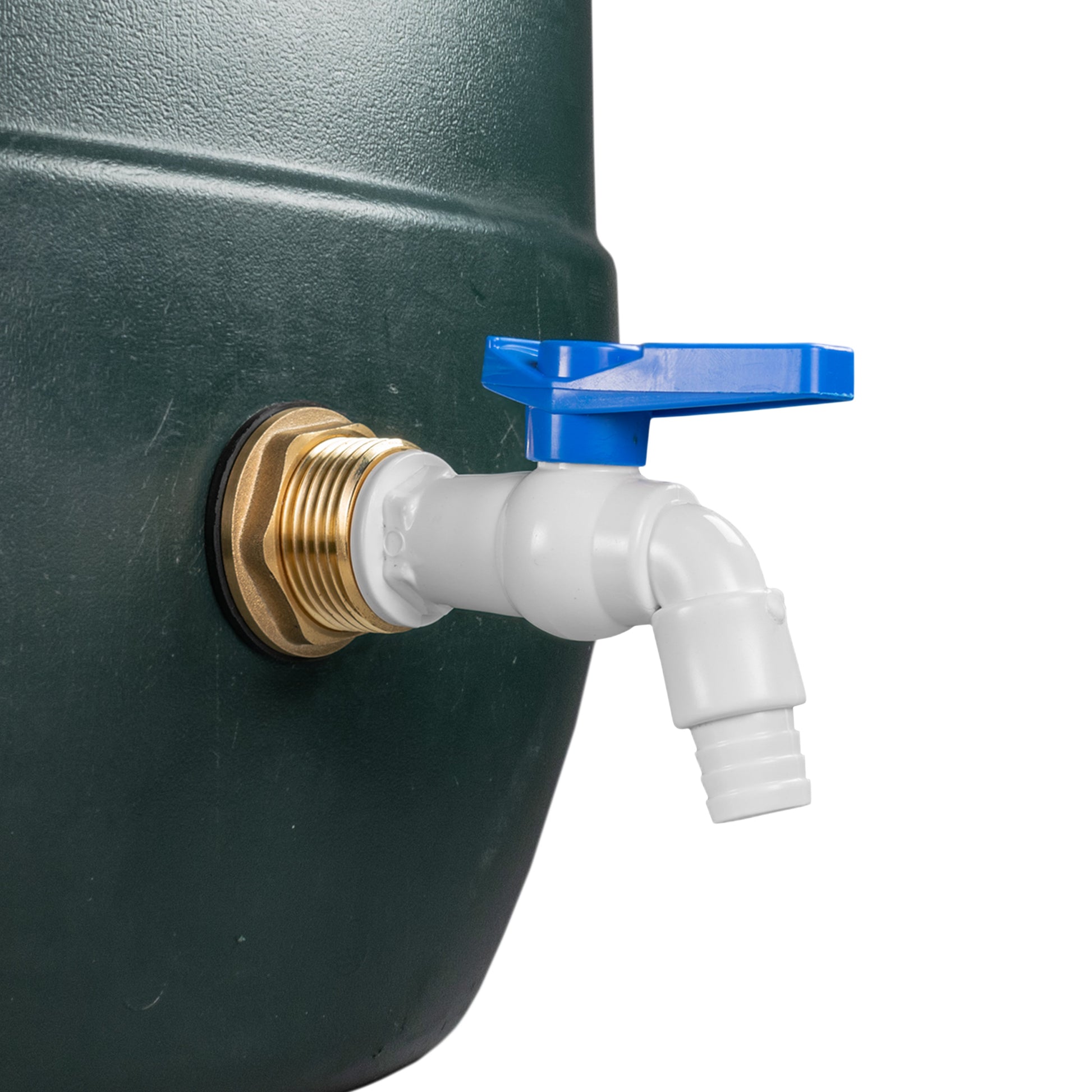AP Supplies Water Butt Brass Kit 1" with White PVC Tap and Drill Bit