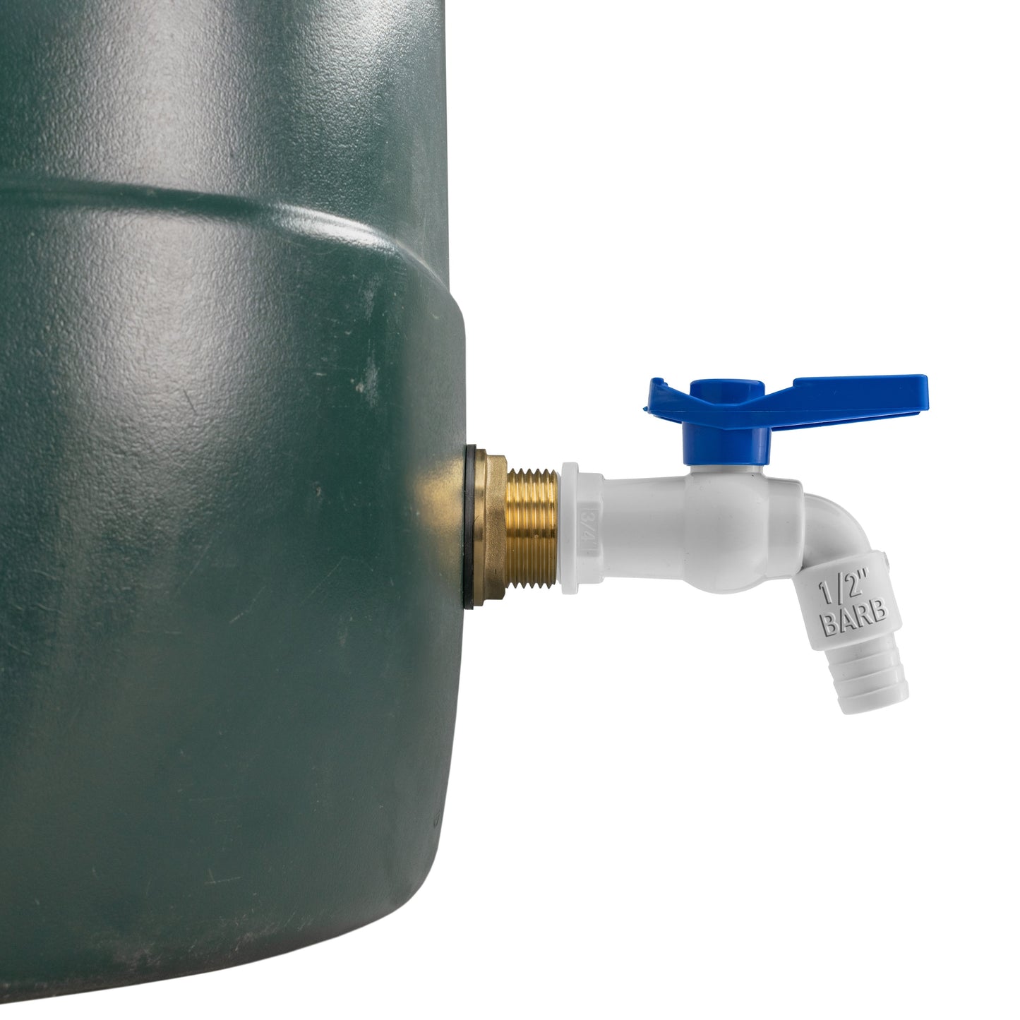 Water Butt Brass Kit 1in with White PVC Tap Hose Connector Set Hose Pipe Fitting