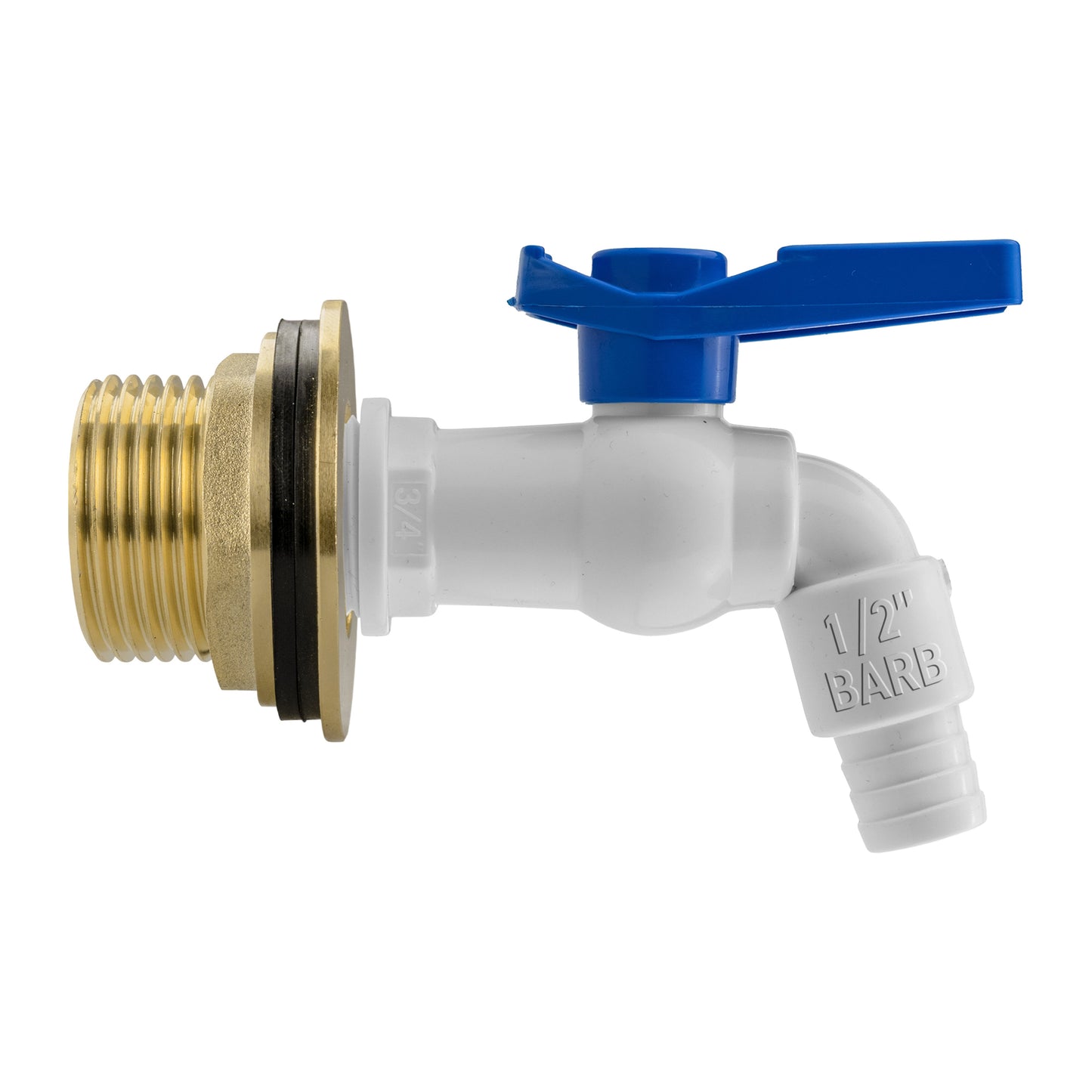 AP Supplies Water Butt Brass Kit 1" with White PVC Tap and Drill Bit