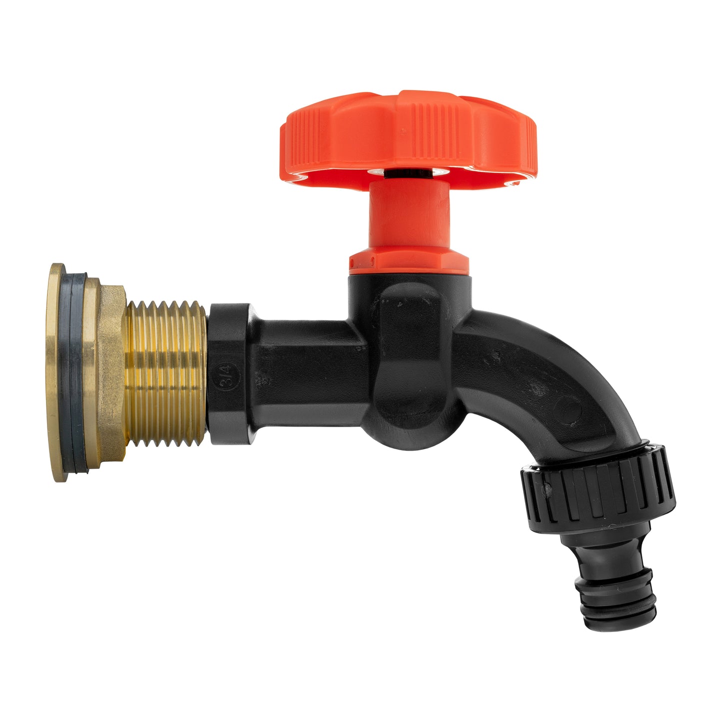 Water Butt Brass Kit 1in with Black Dial Tap Garden Hose Pipe Hose Connector Set