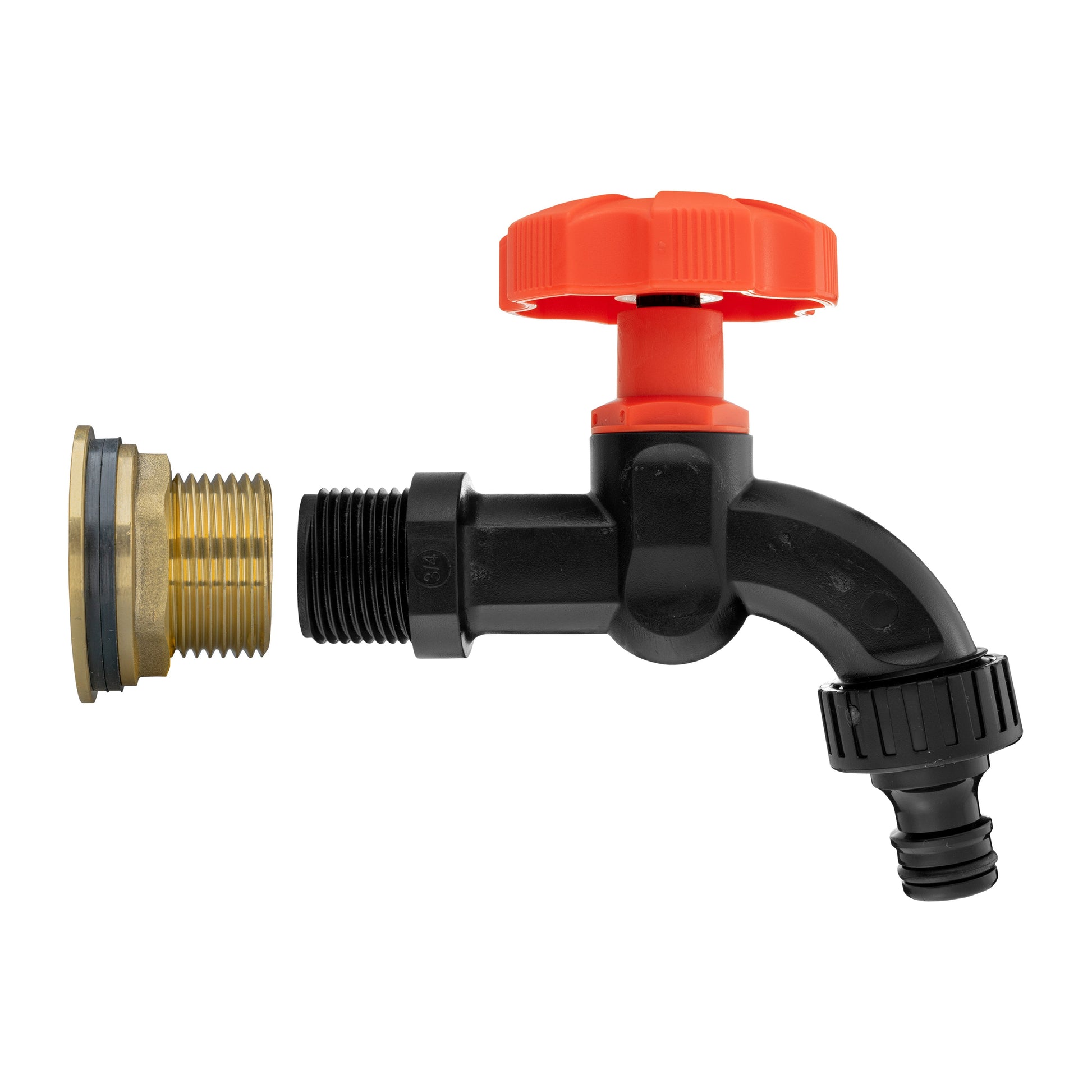 AP Supplies Water Butt Brass Kit 1" with Black Dial Tap and Drill Bit