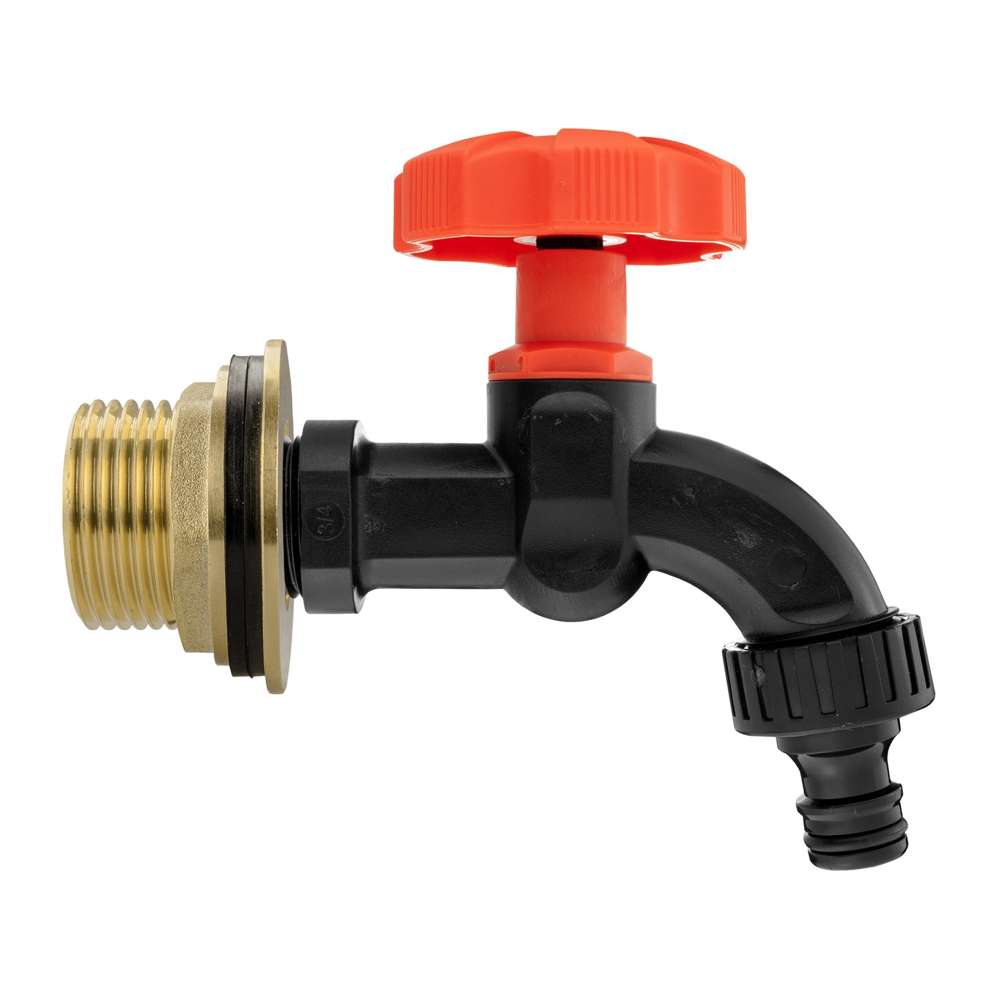 Water Butt Brass Kit 1in with Black Dial Tap Garden Hose Pipe Hose Connector Set