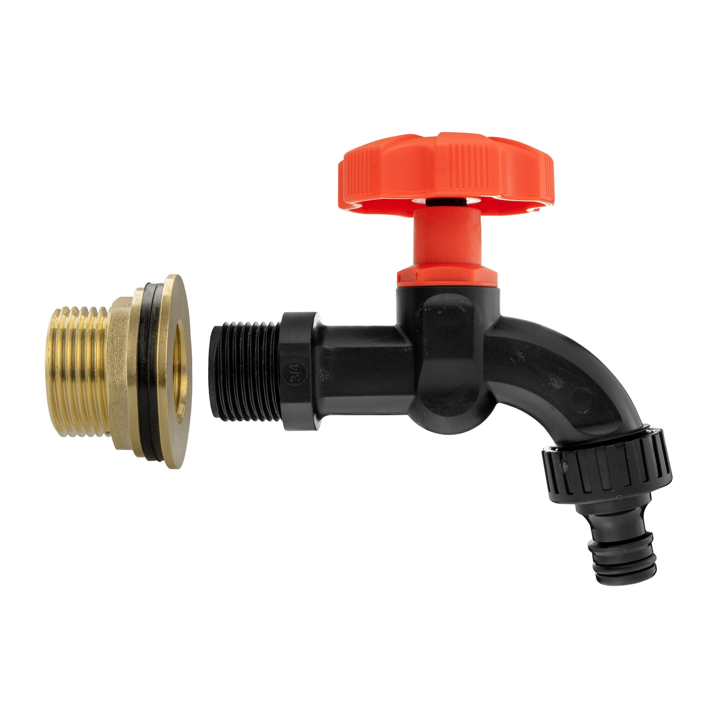 AP Supplies Water Butt Brass Kit 1" with Black Dial Tap and Drill Bit