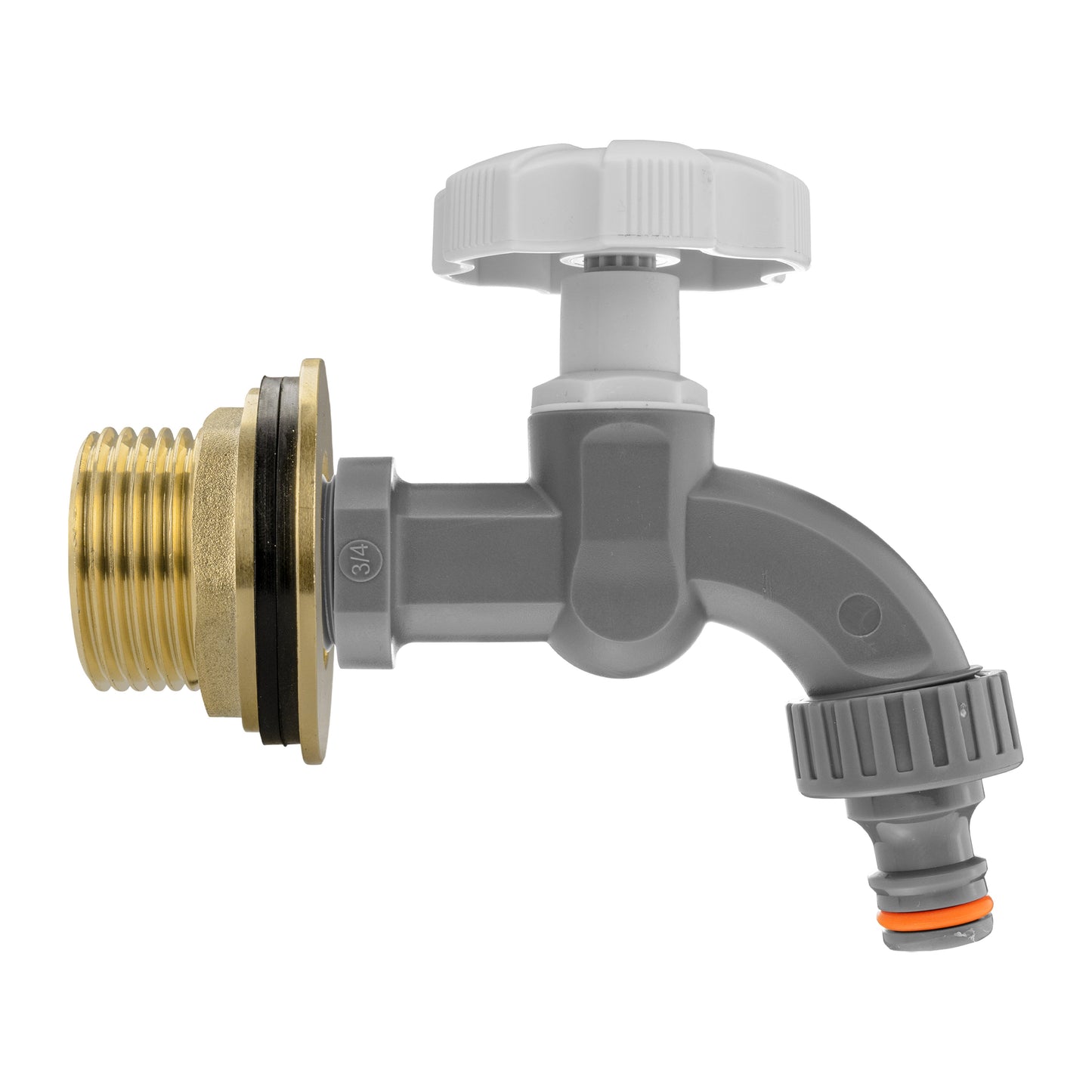 Water Butt Brass Kit 1in with Grey Dial Tap Hose Connector Set Hose Pipe Fitting