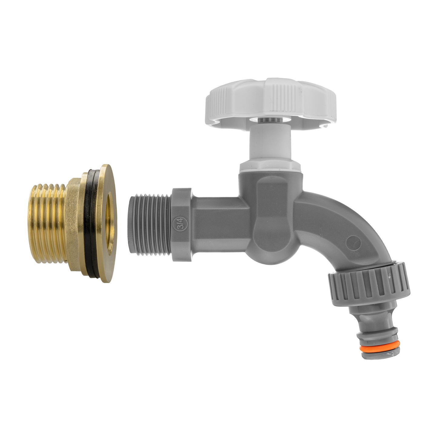 AP Supplies Water Butt Brass Kit 1" with Grey Dial Tap and Drill Bit