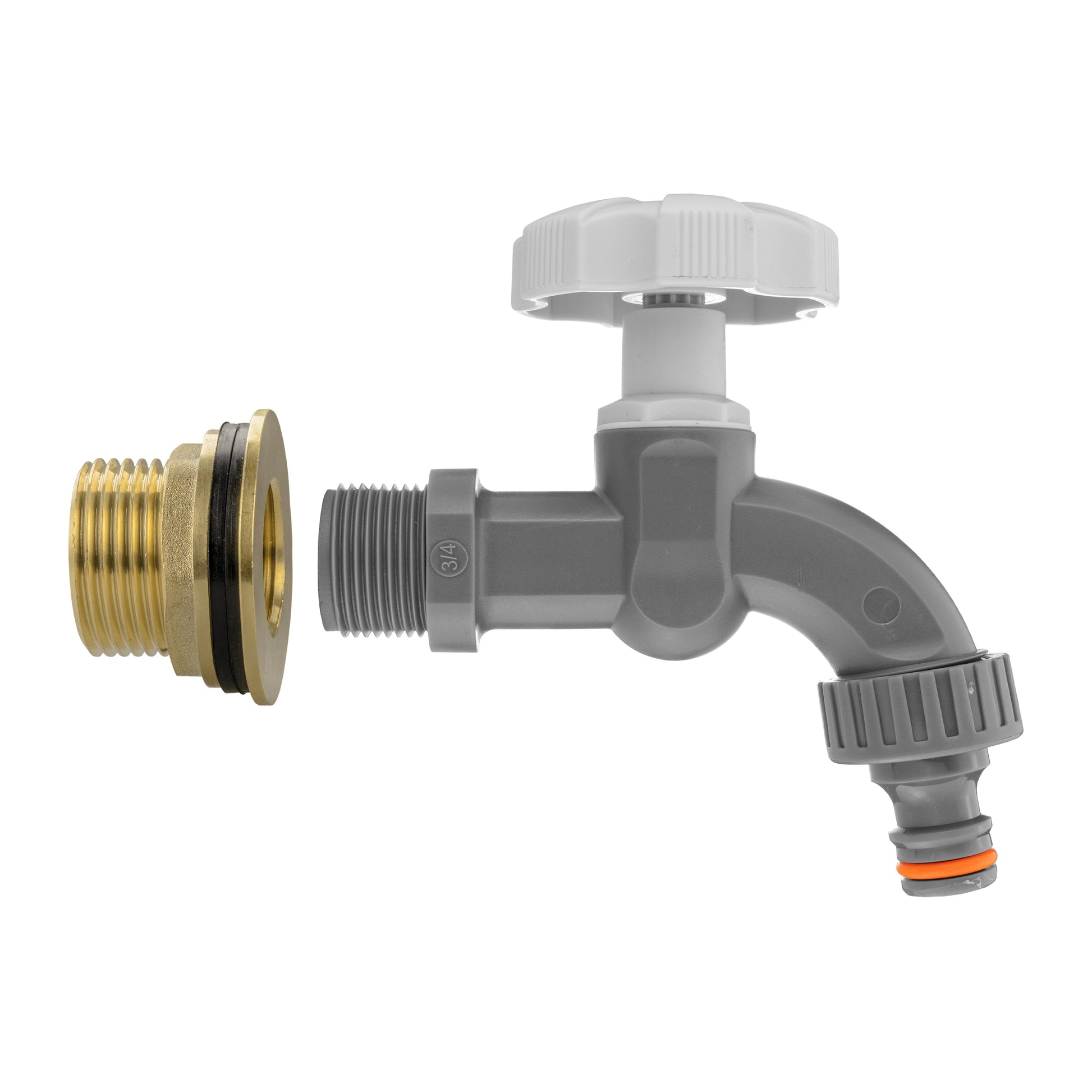 AP Supplies Water Butt Brass Kit 1" with Grey Dial Tap and Drill Bit