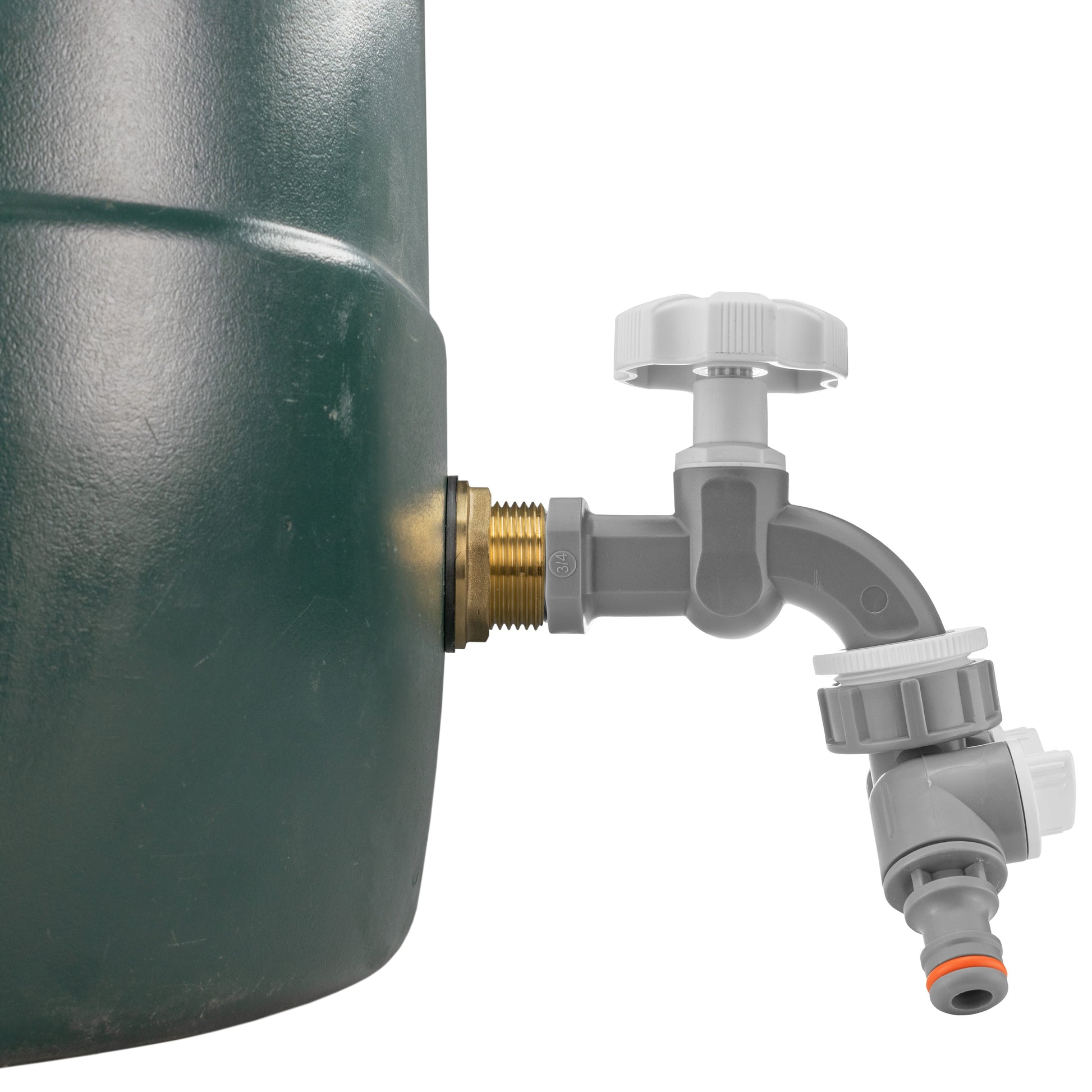 AP Supplies Water Butt Brass Kit 1" with Grey Dial Tap + Two-Way Splitter and Drill Bit