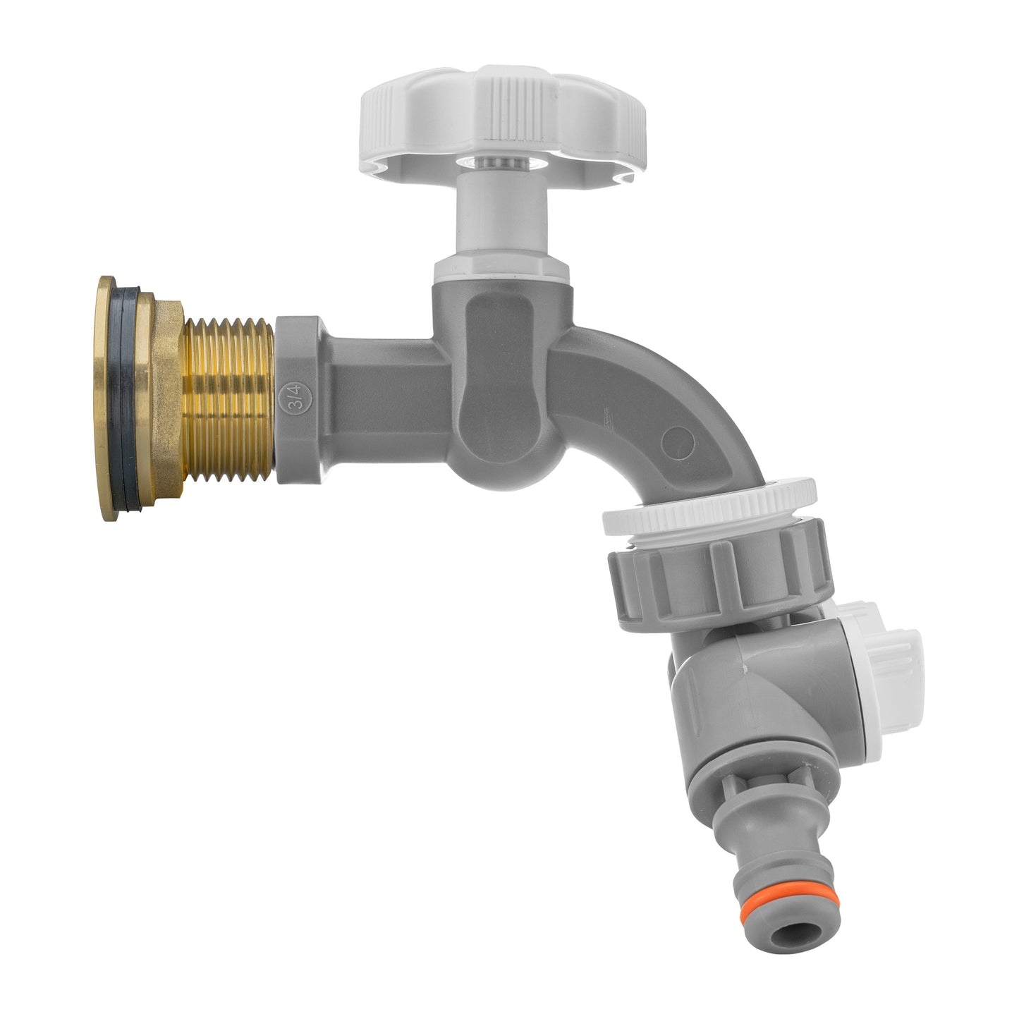 AP Supplies Water Butt Brass Kit 1" with Grey Dial Tap + Two-Way Splitter and Drill Bit