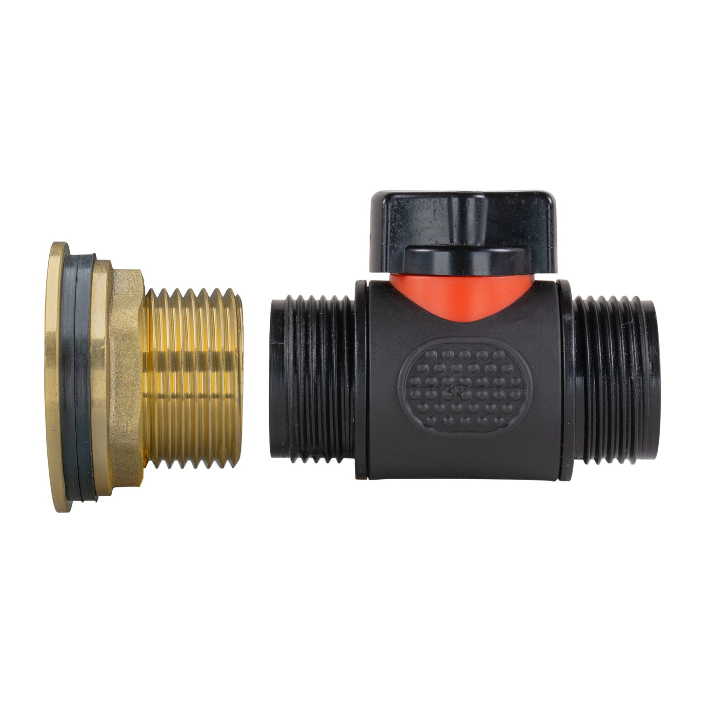AP Supplies Water Butt Brass Kit 1" with 3/4" BSP In-Line Valve and Drill Bit