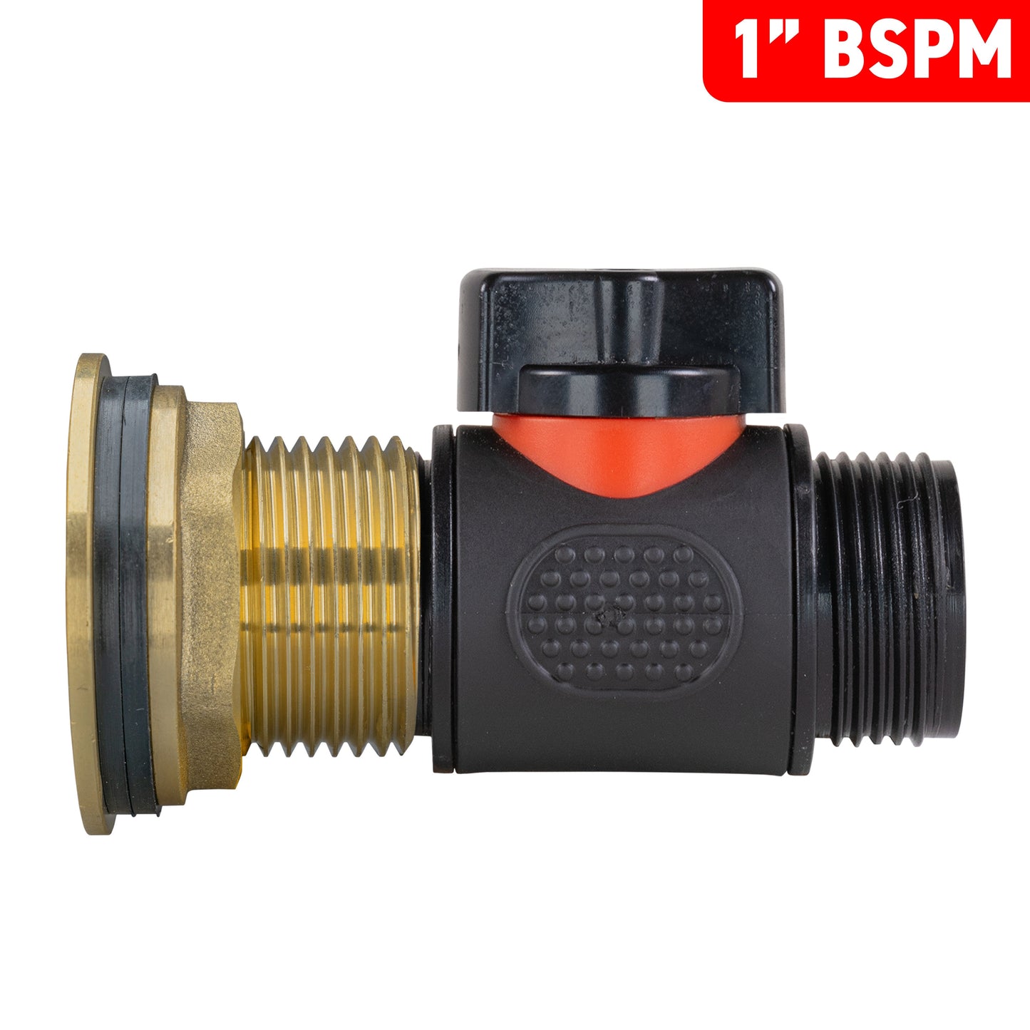 Water Butt Brass Kit 1in with 3/4in BSP In-Line Valve for DIY Workshop Accessory